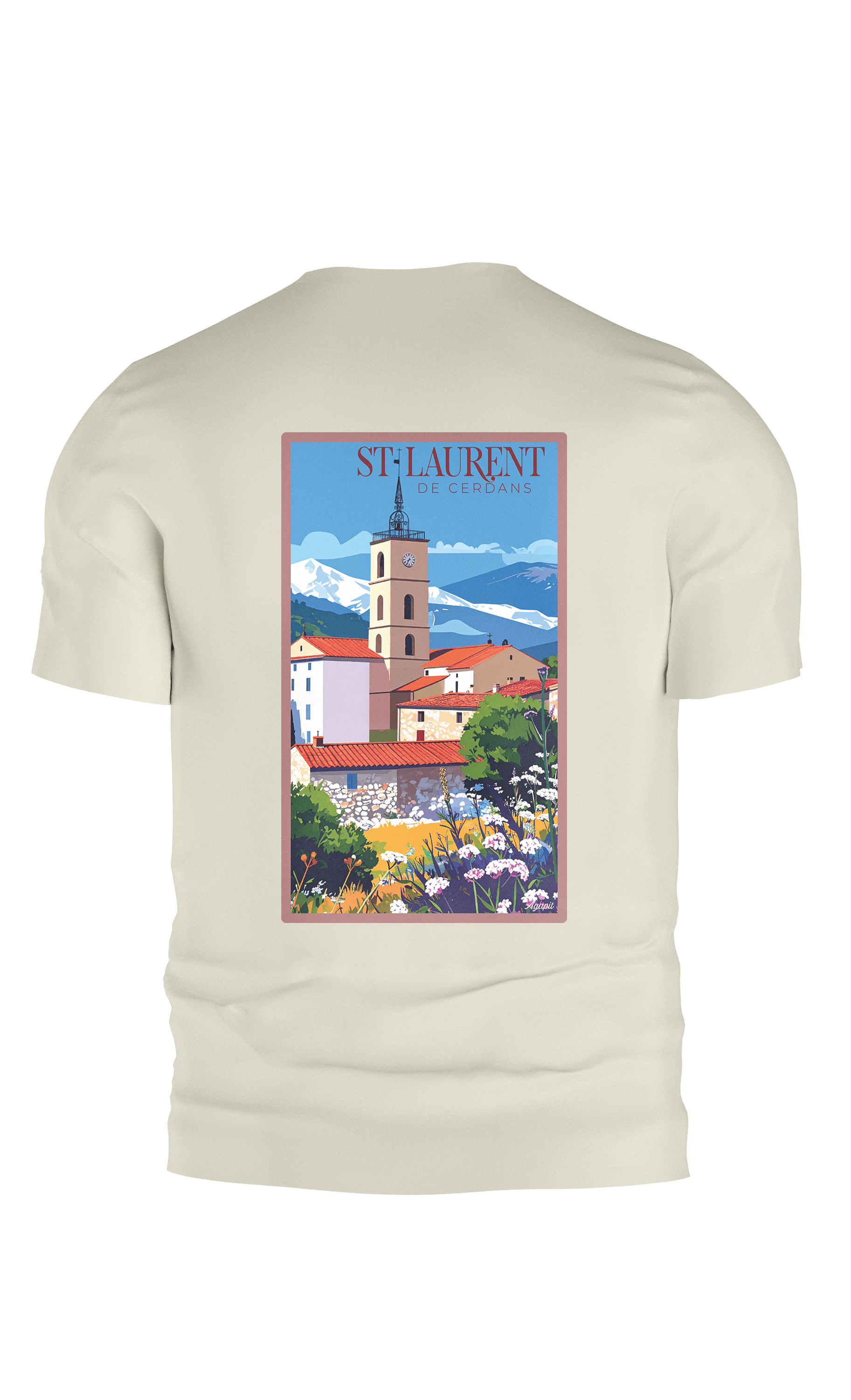 T-shirt dos Saint-Laurent-de-Cerdans couleur white coconut image vintage