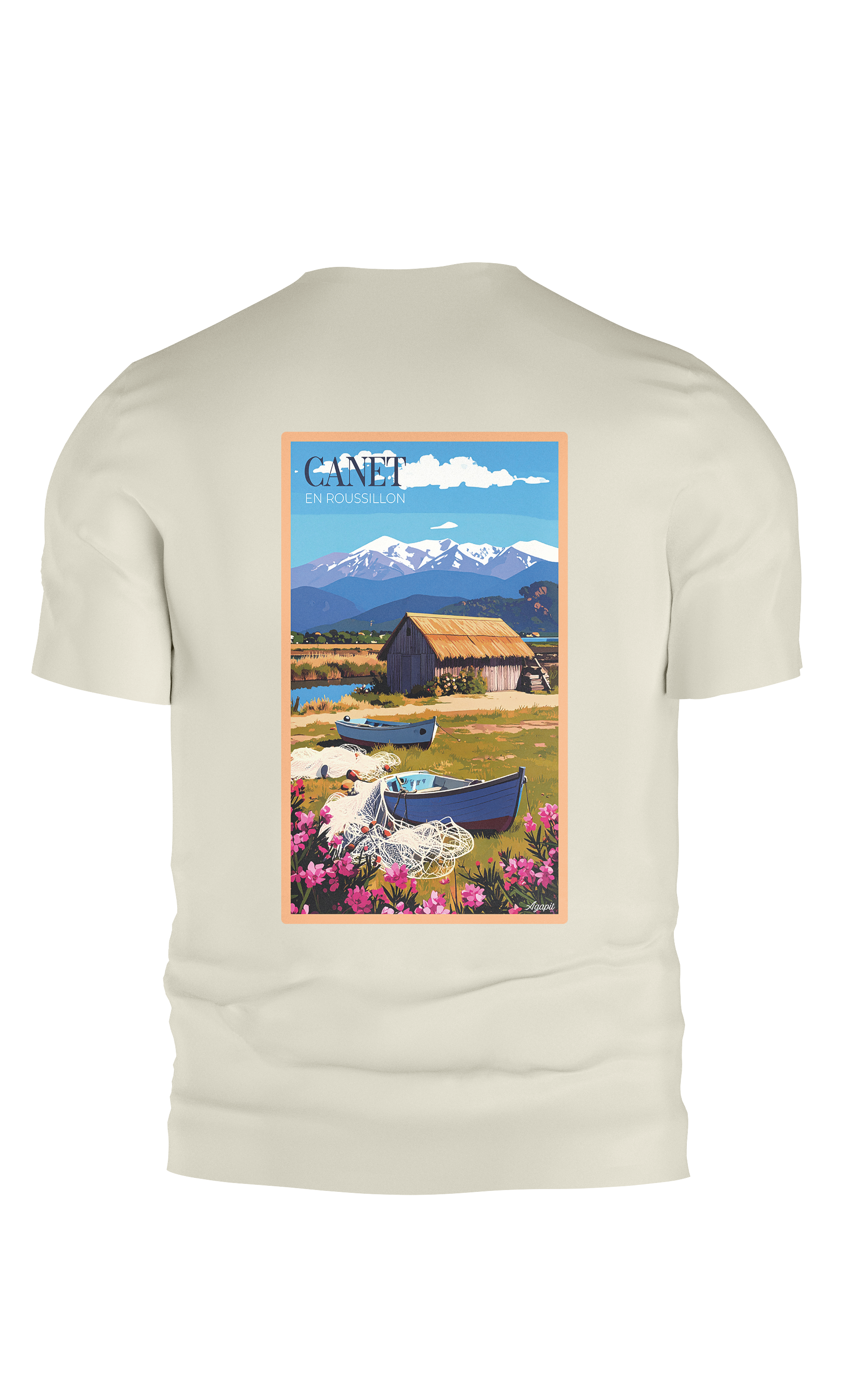 T-shirt AGAPIT Canet – Illustration les cabanes de pêcheurs - Agapit - Artwear