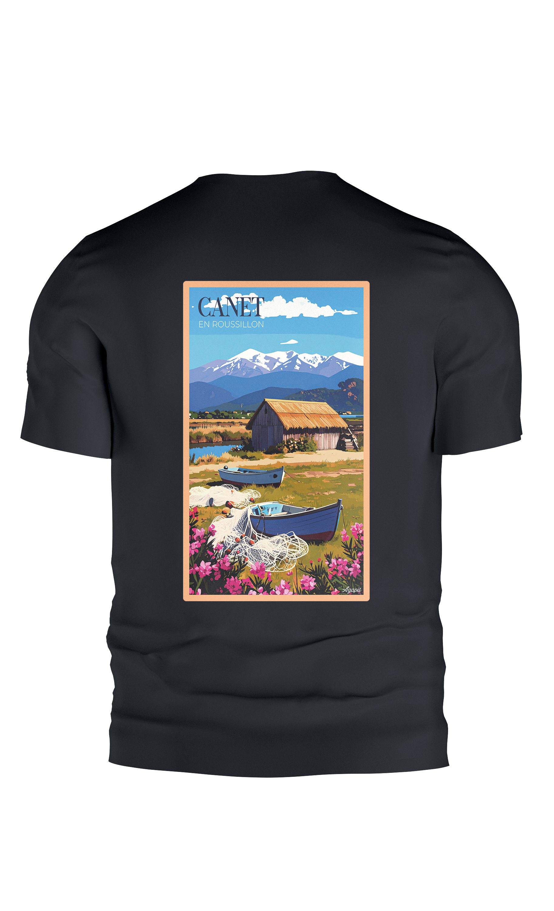 T-shirt AGAPIT Canet – Illustration les cabanes de pêcheurs - Agapit - Artwear