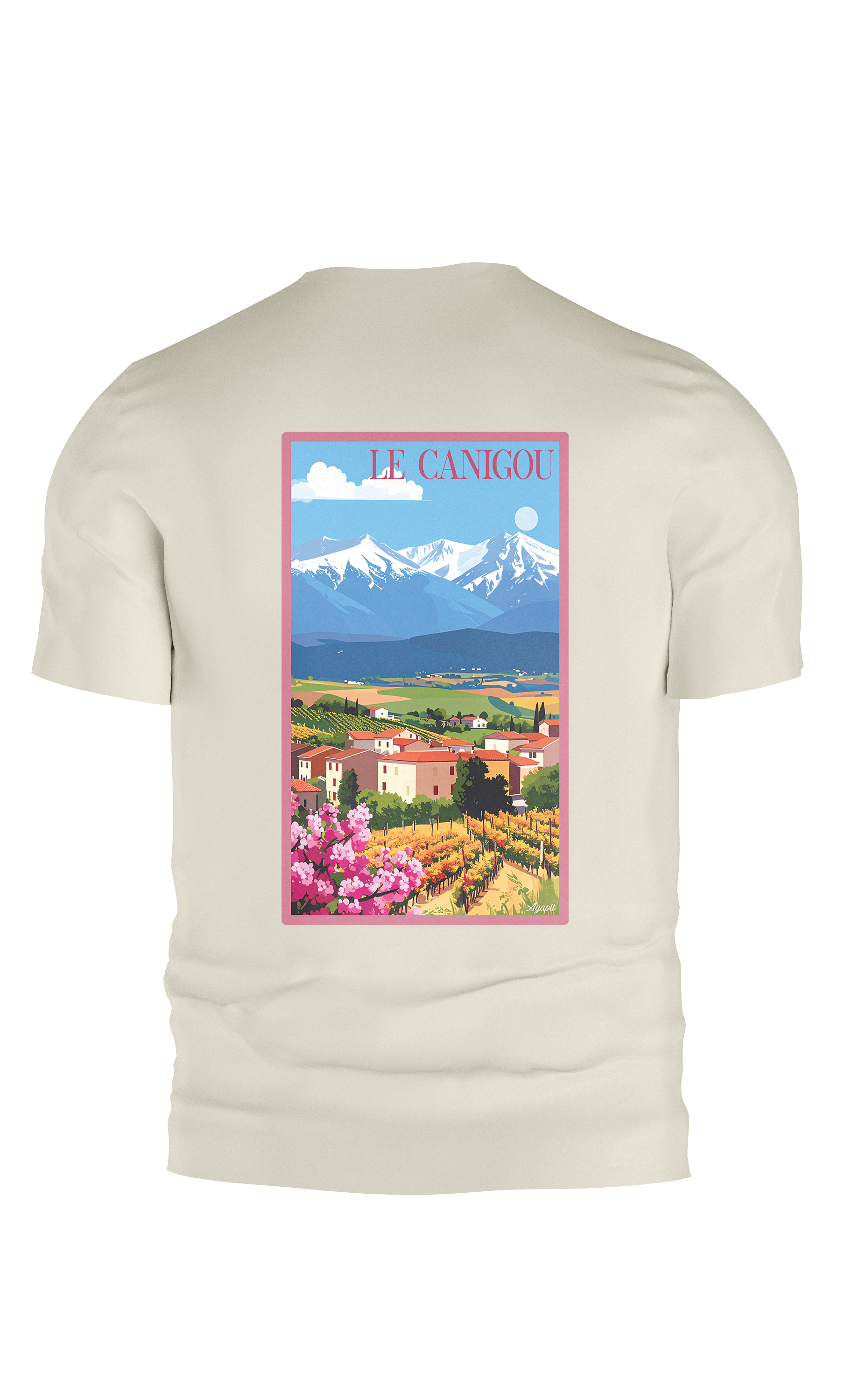 T-shirt AGAPIT Le Canigou - Sud de la France – Design artistique Canigou avec coquelicots - Agapit - Artwear