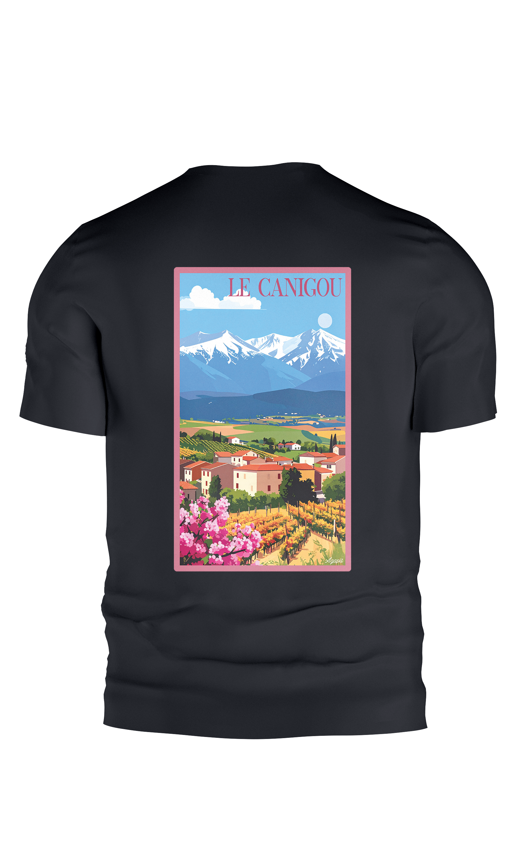 T-shirt AGAPIT Le Canigou - Sud de la France – Design artistique Canigou avec coquelicots - Agapit - Artwear
