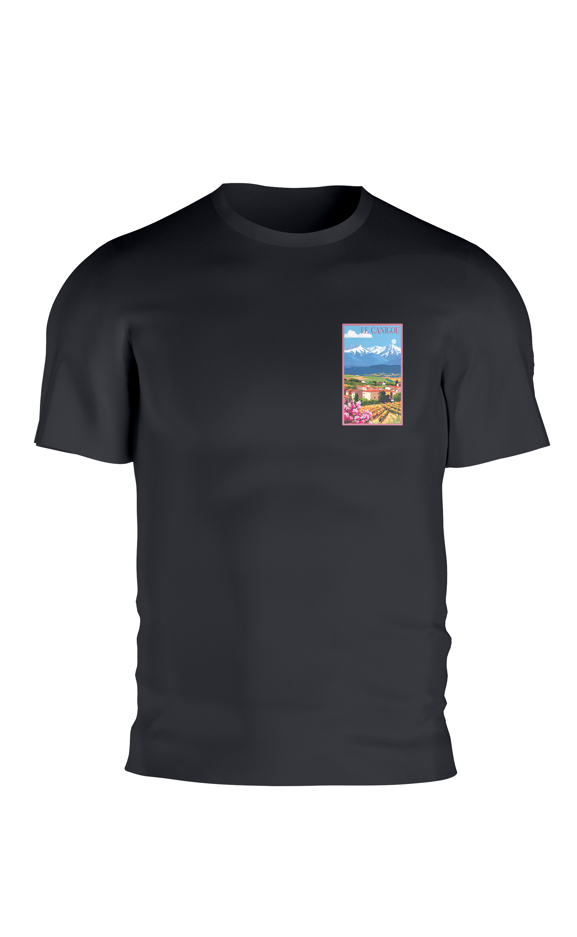 T-shirt AGAPIT Le Canigou - Sud de la France – Design artistique Canigou avec coquelicots - Agapit - Artwear