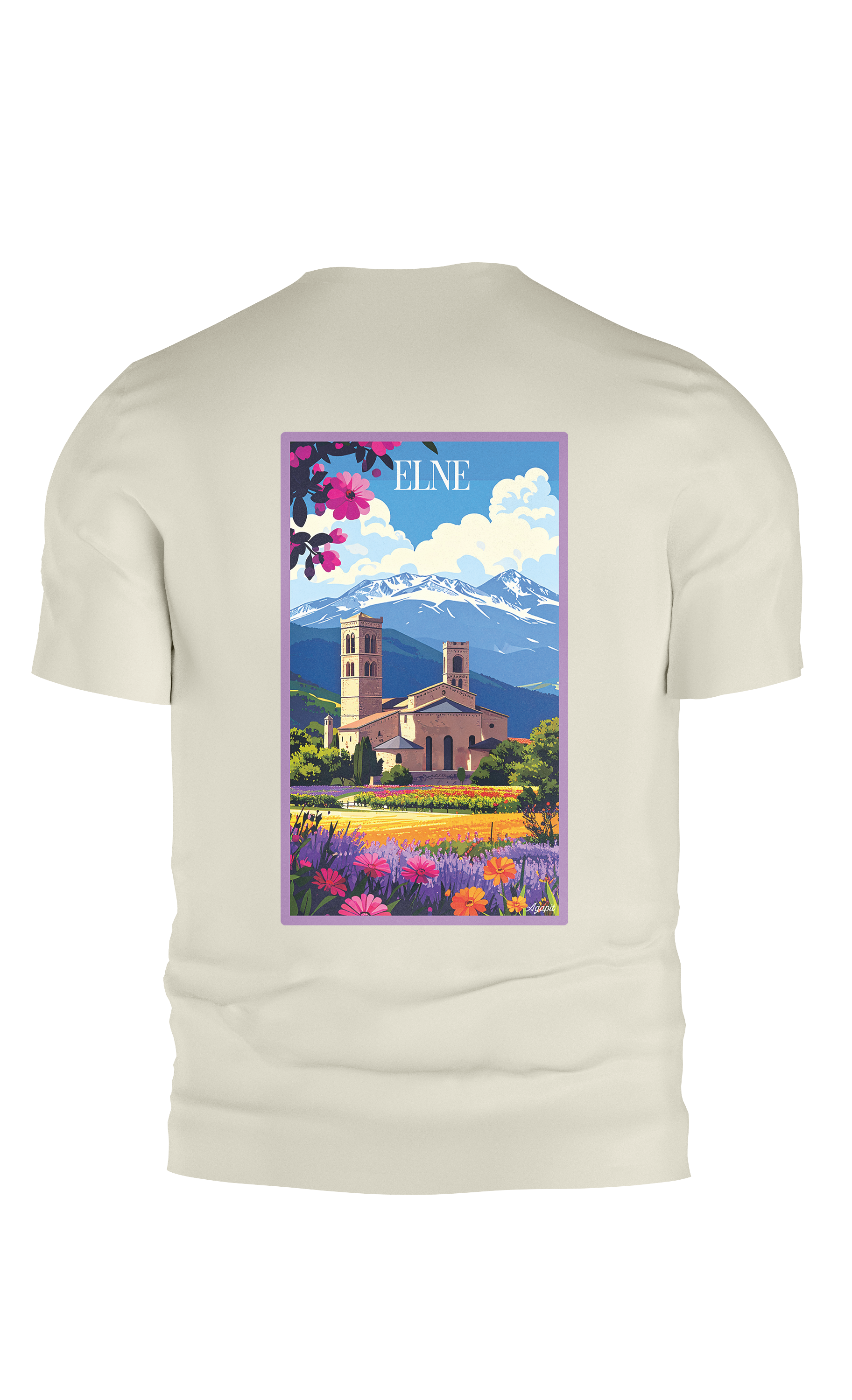 T-shirt AGAPIT Elne – Illustration cathédrale et village médiéval - Agapit - Artwear