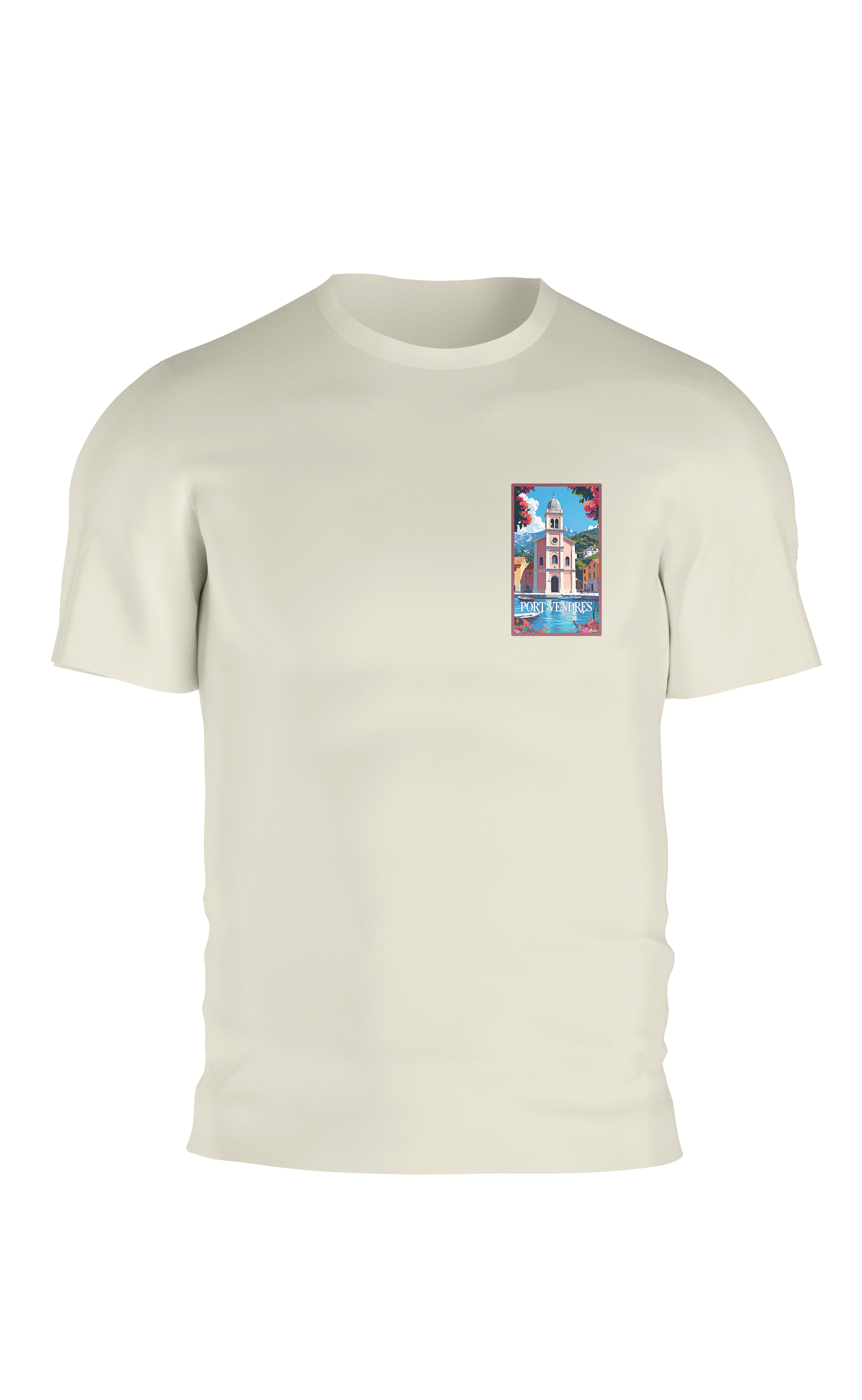 T-shirt AGAPIT Port-Vendres - Sud de la France – Design rétro Port-Vendres avec bateaux et dôme - Agapit - Artwear