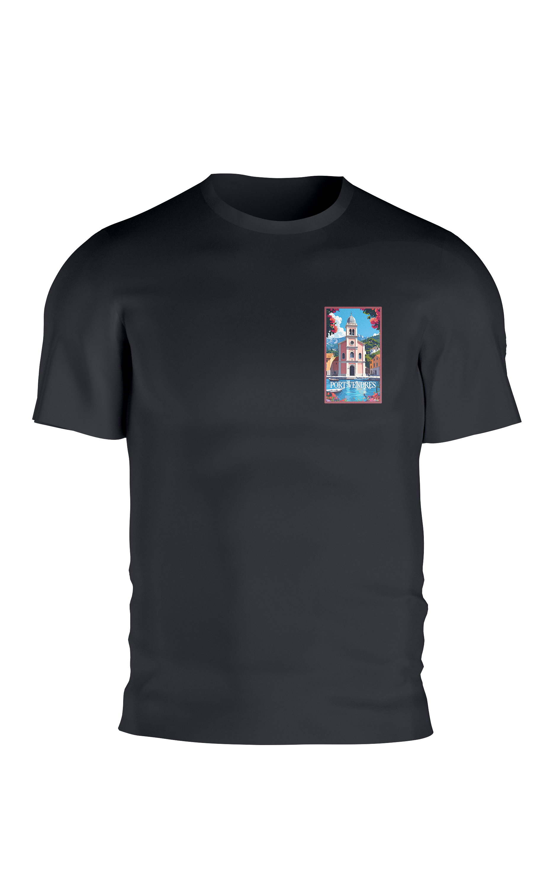 T-shirt AGAPIT Port-Vendres - Sud de la France – Design rétro Port-Vendres avec bateaux et dôme - Agapit - Artwear