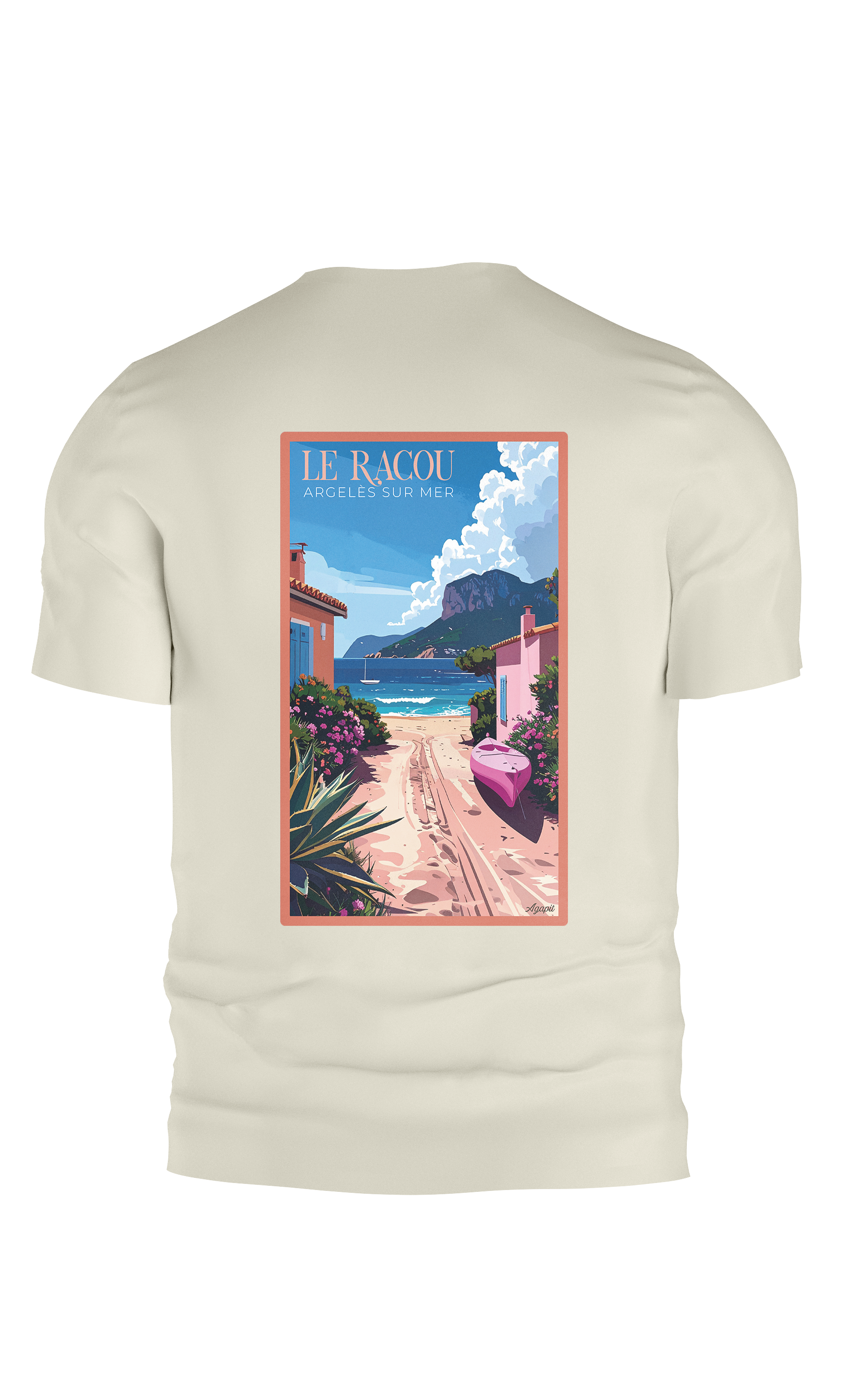 T-shirt AGAPIT Le Racou – Illustration plage et allée de sable - Agapit - Artwear