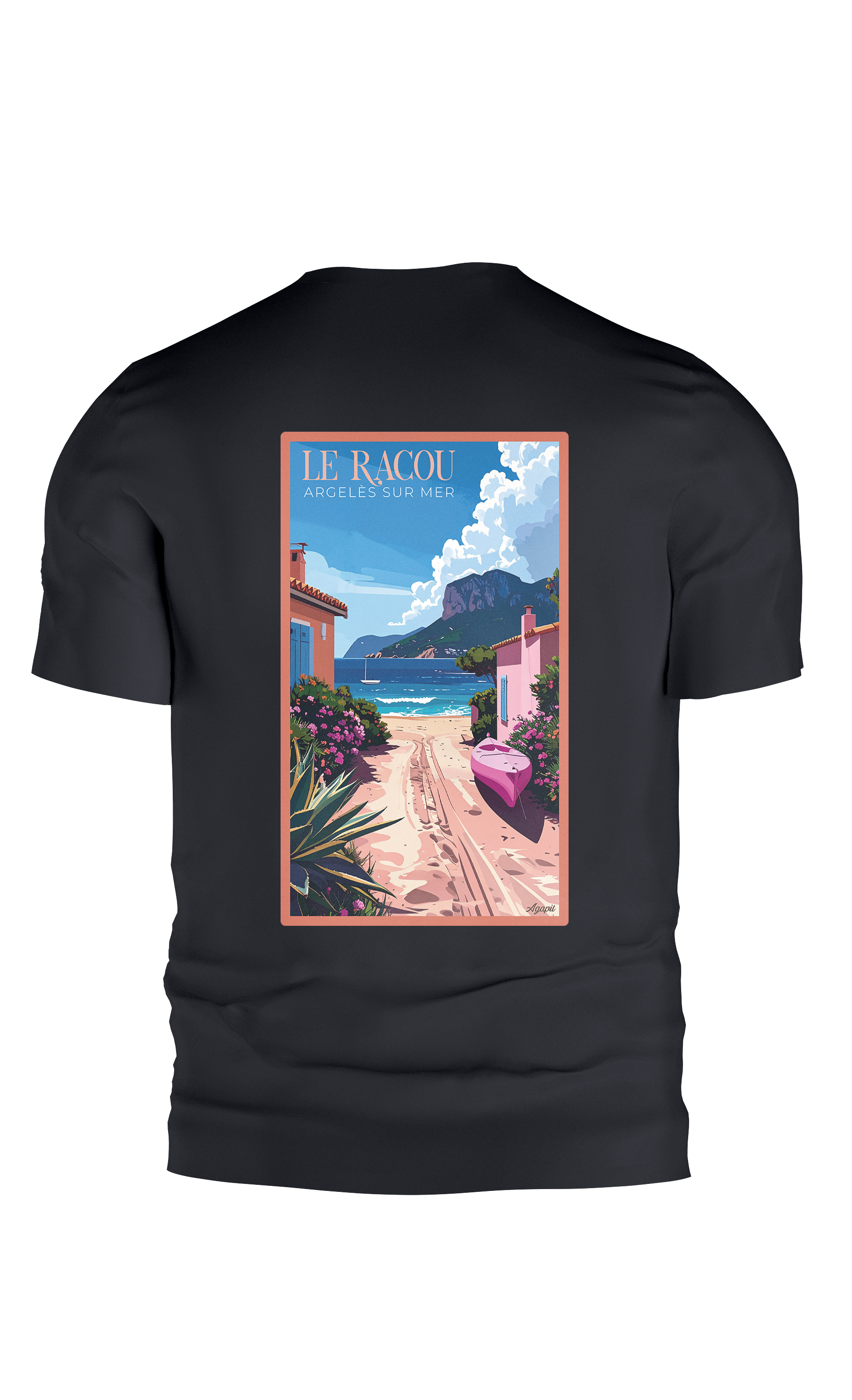 T-shirt AGAPIT Le Racou – Illustration plage et allée de sable - Agapit - Artwear