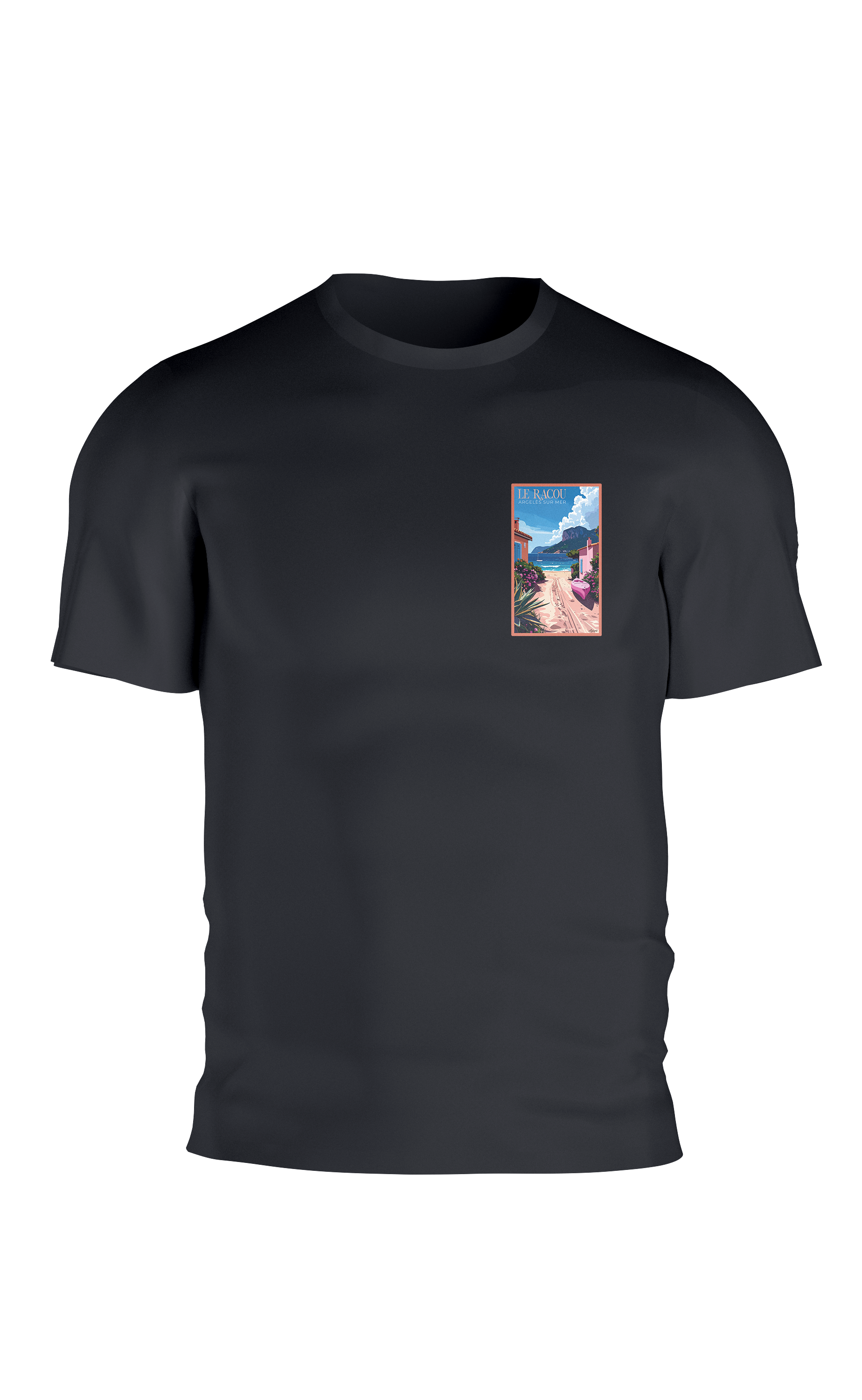 T-shirt AGAPIT Le Racou – Illustration plage et allée de sable - Agapit - Artwear