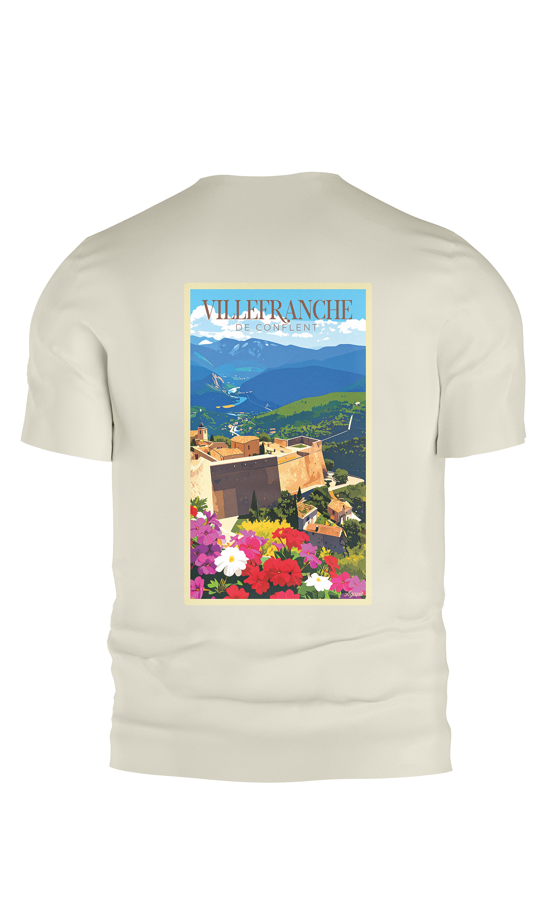 T-shirt AGAPIT Villefranche de conflet - Sud de la France – Vue Fort Libéria - Agapit - Artwear