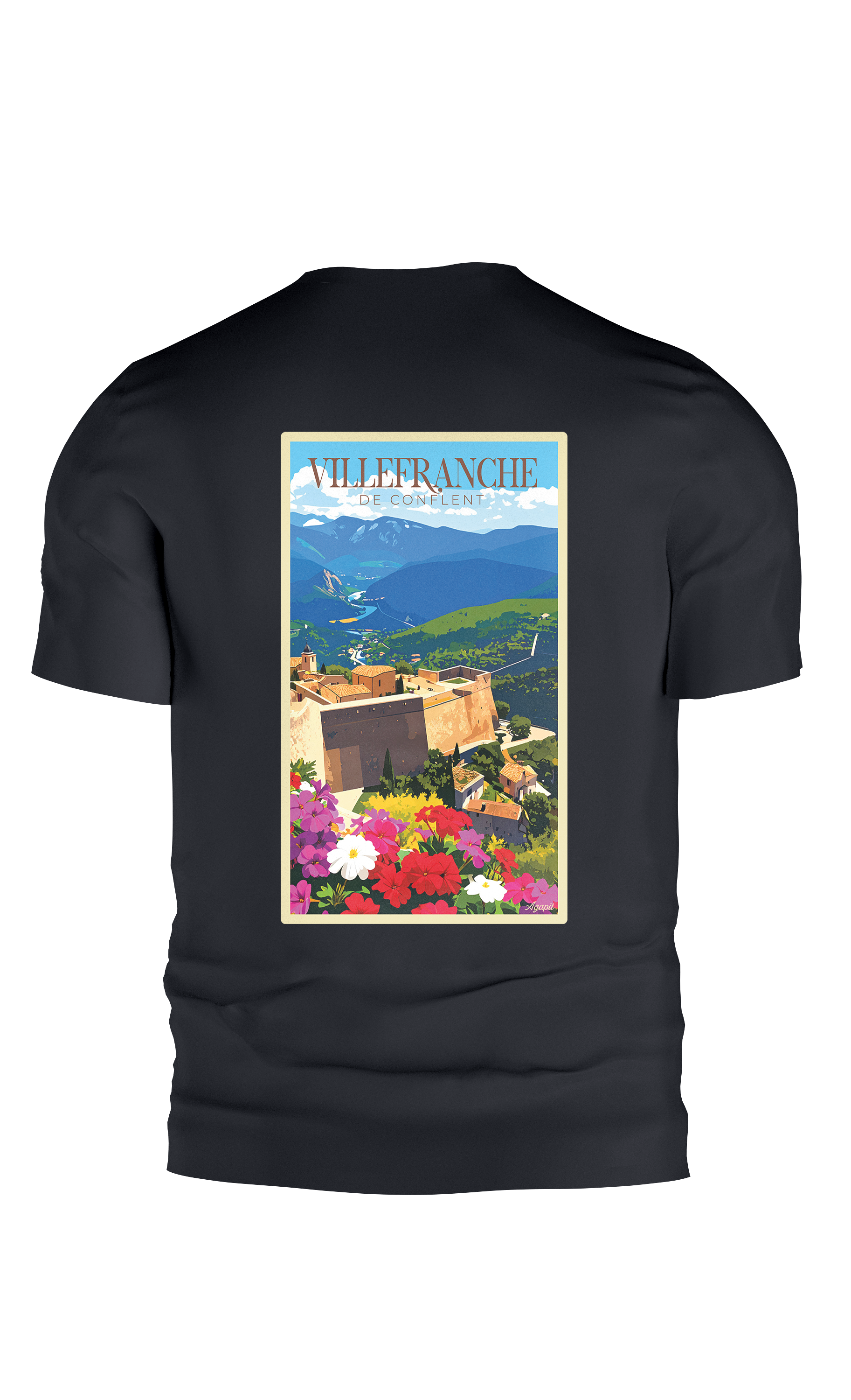 T-shirt AGAPIT Villefranche de conflet - Sud de la France – Vue Fort Libéria - Agapit - Artwear