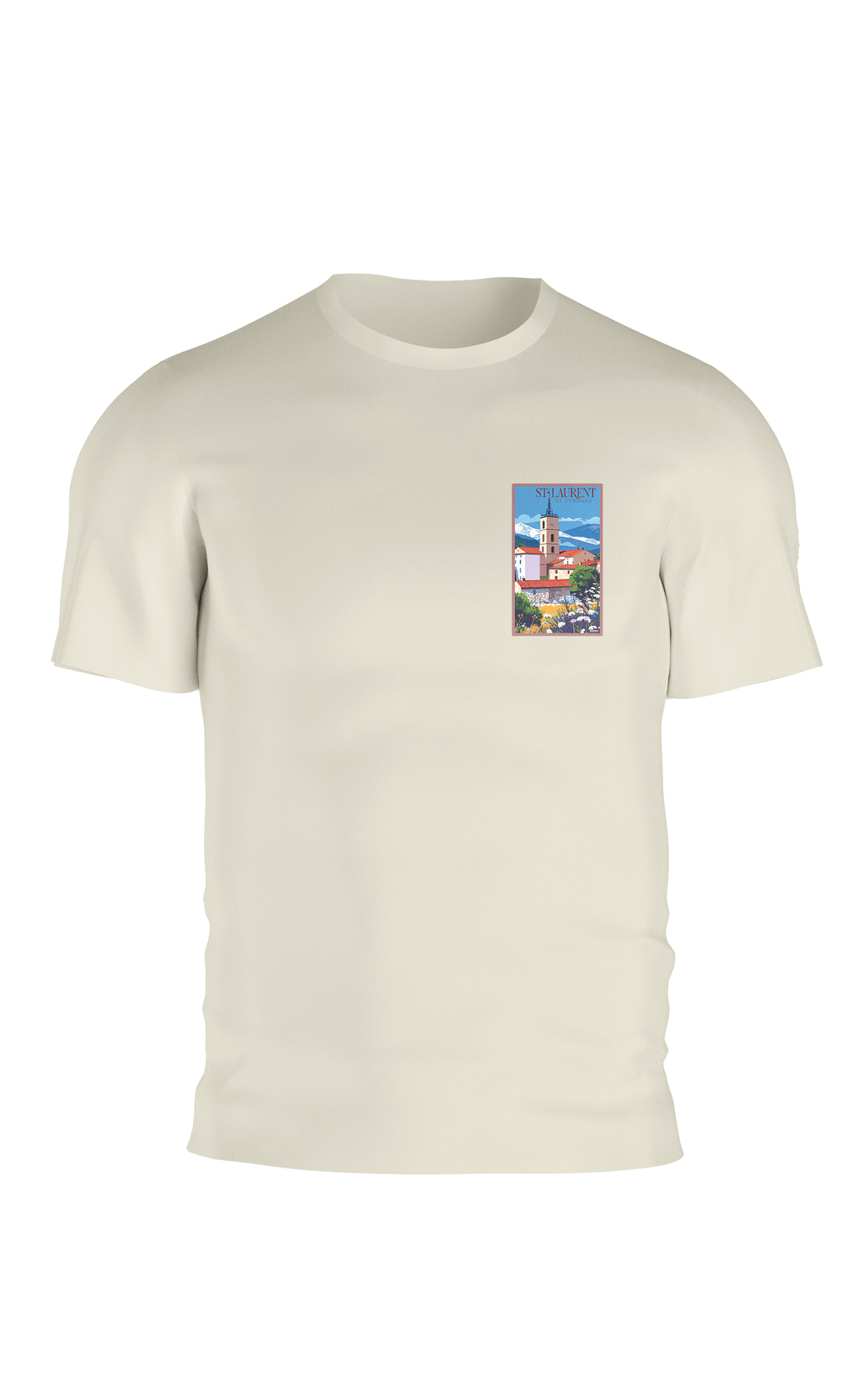 T-shirt devant Saint-Laurent-de-Cerdans couleur white coconut image vintage