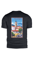 T-shirt dos Saint-Laurent-de-Cerdans couleur noir image vintage