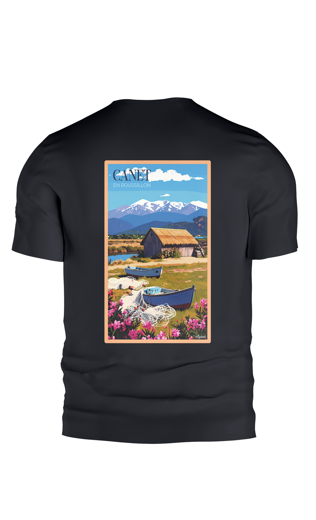 T-shirt AGAPIT Canet – Illustration les cabanes de pêcheurs - Agapit - Artwear