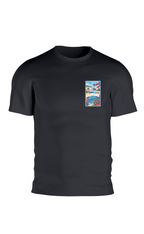 T-shirt AGAPIT Céret – Illustration artistique des trois ponts, clocher et façades pastel - Agapit - Artwear