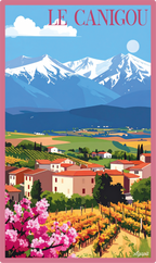 T-shirt AGAPIT Le Canigou - Sud de la France – Design artistique Canigou avec coquelicots - Agapit - Artwear