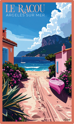 T-shirt AGAPIT Le Racou – Illustration plage et allée de sable - Agapit - Artwear