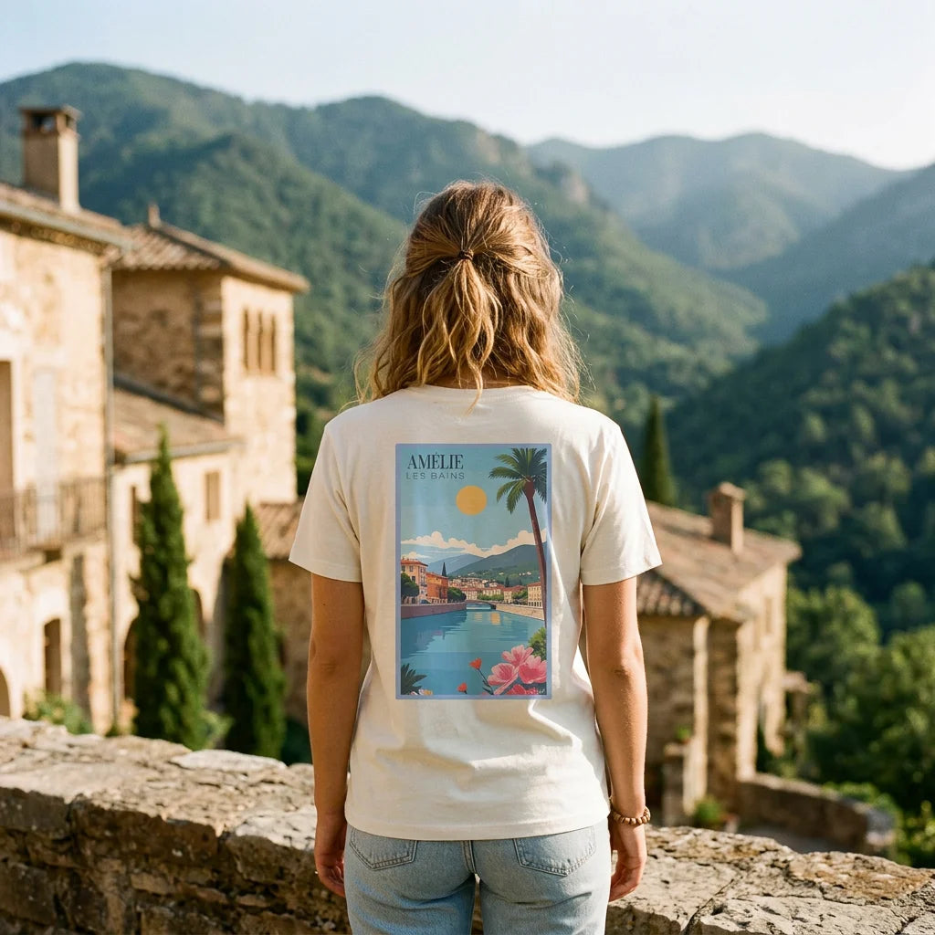 T-shirt Agapit Amélie-les-Bains coloris blanc - Artwear Pyrénées-Orientales