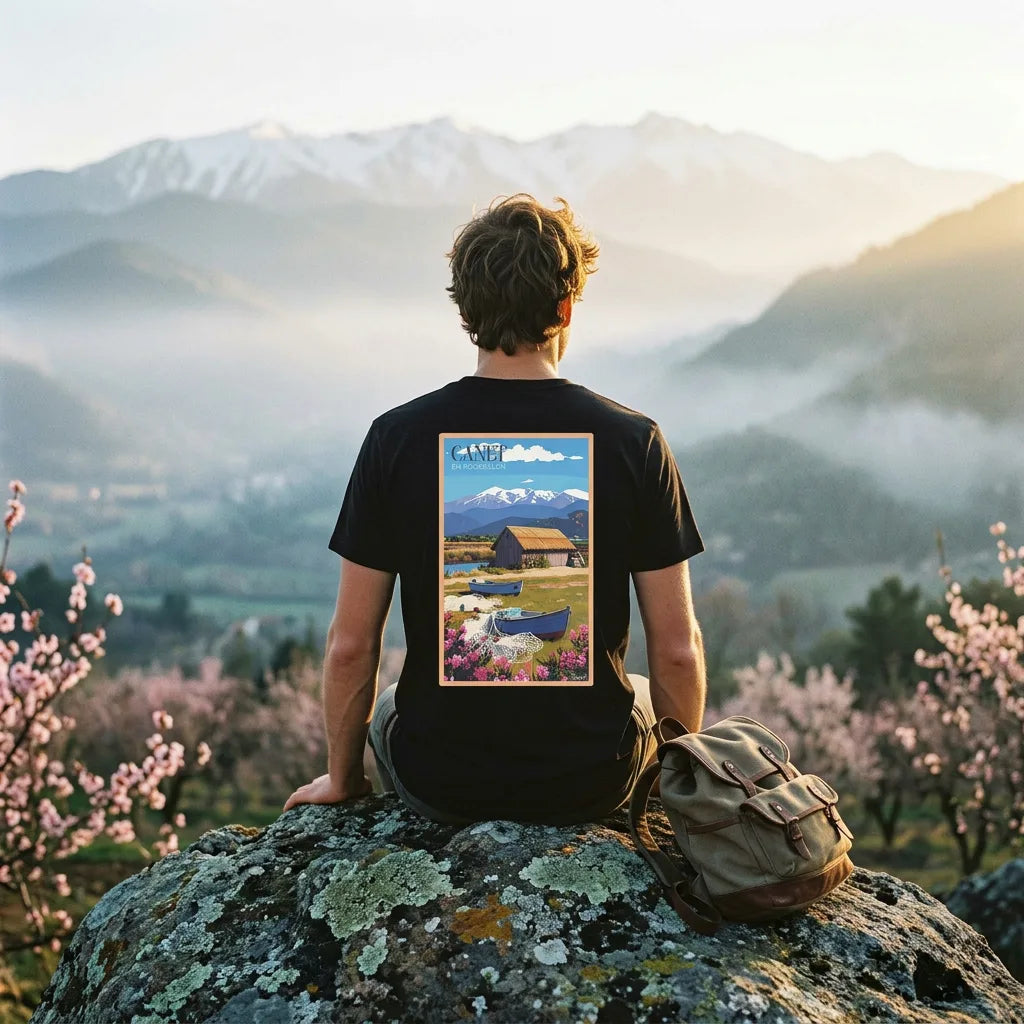 T-shirt Agapit Canigou coloris noir - Artwear Pyrénées-Orientales