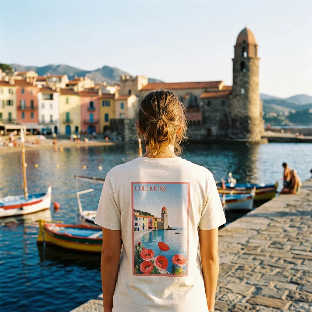 T-shirt Agapit Collioure coloris blanc - Artwear Pyrénées-Orientales