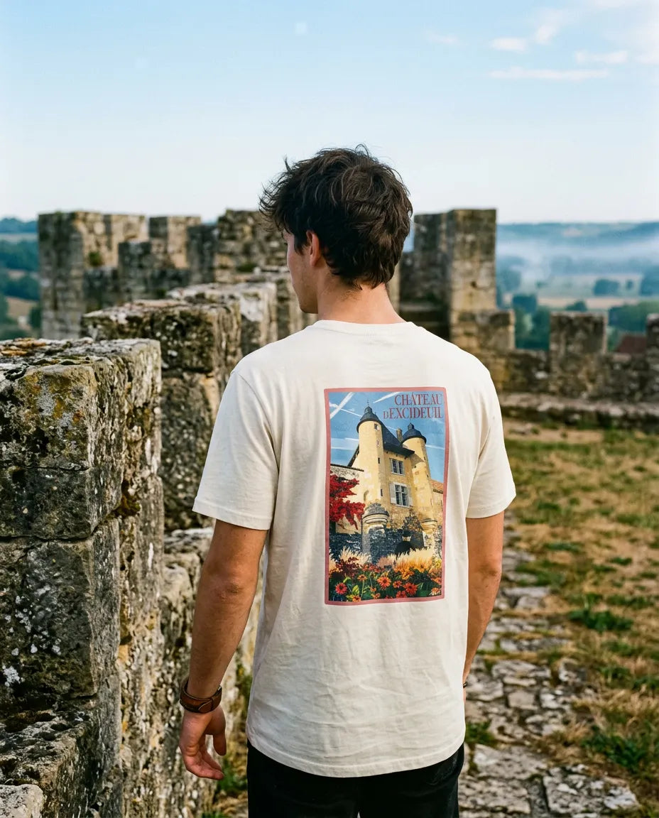 T-shirt Château d'Excideuil – Illustration Vintage Dordogne  | Artwear Vintage Agapit - Agapit - Artwear