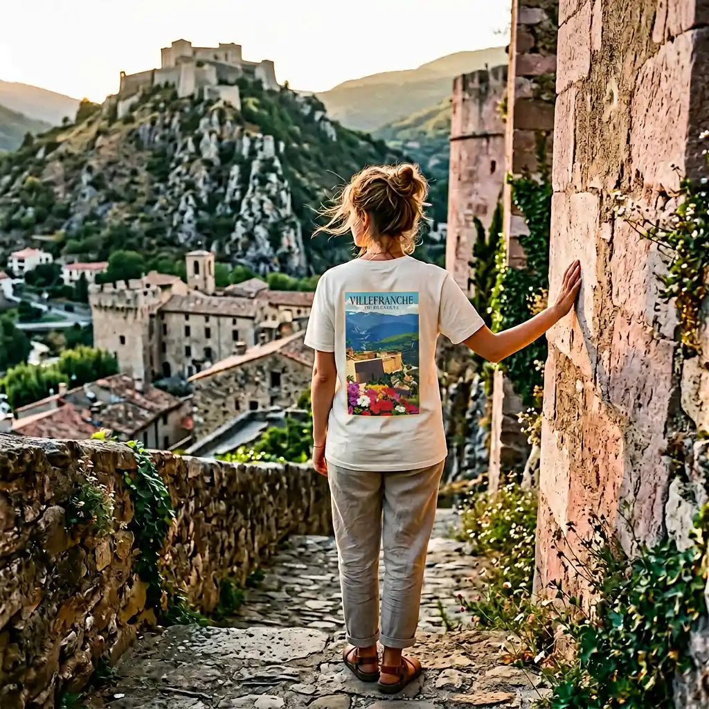 T-shirt Agapit Villefranche-de-Conflent coloris blanc - Artwear Pyrénées-Orientales