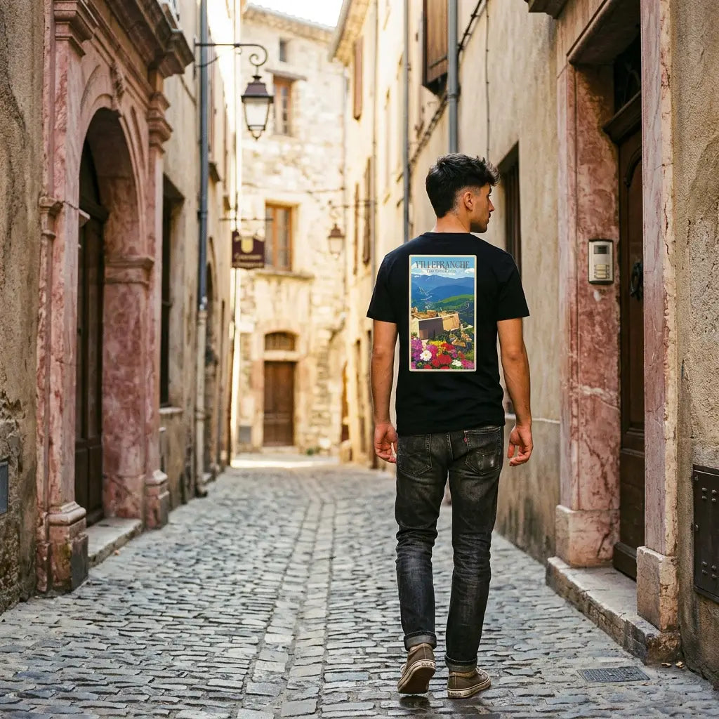 T-shirt Agapit Villefranche-de-Conflent coloris noir - Artwear Pyrénées-Orientales