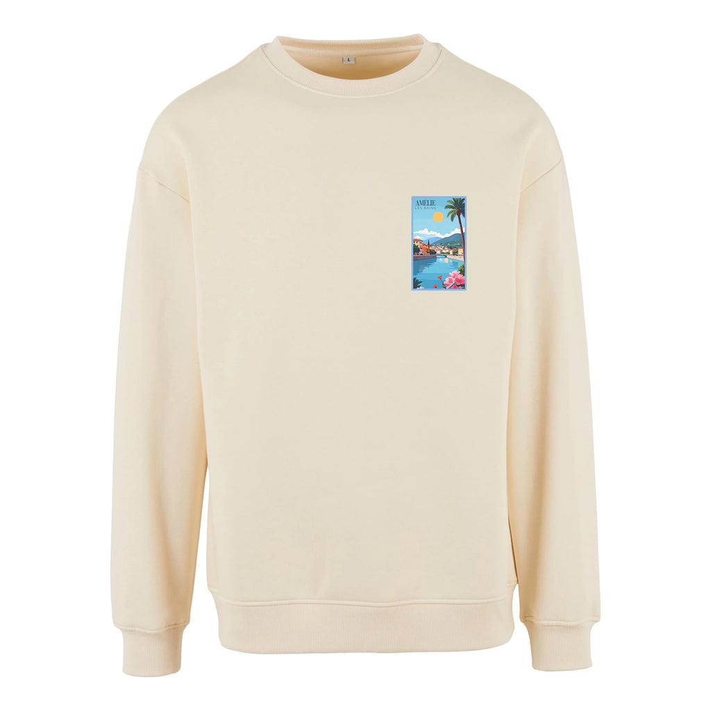 Sweat-shirt confortable Amélie-les-Bains - Illustration rétro centre du village Agapit