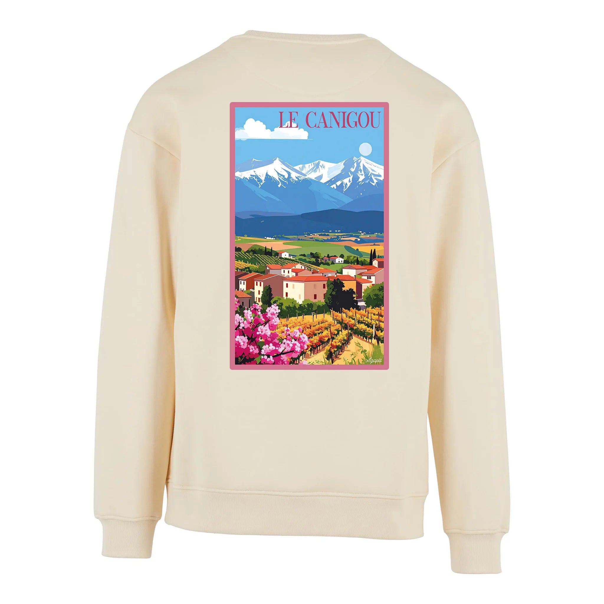 Sweat-shirt vintage Le Canigou - Illustration montagne sacrée des Pyrénées-Orientales Agapit