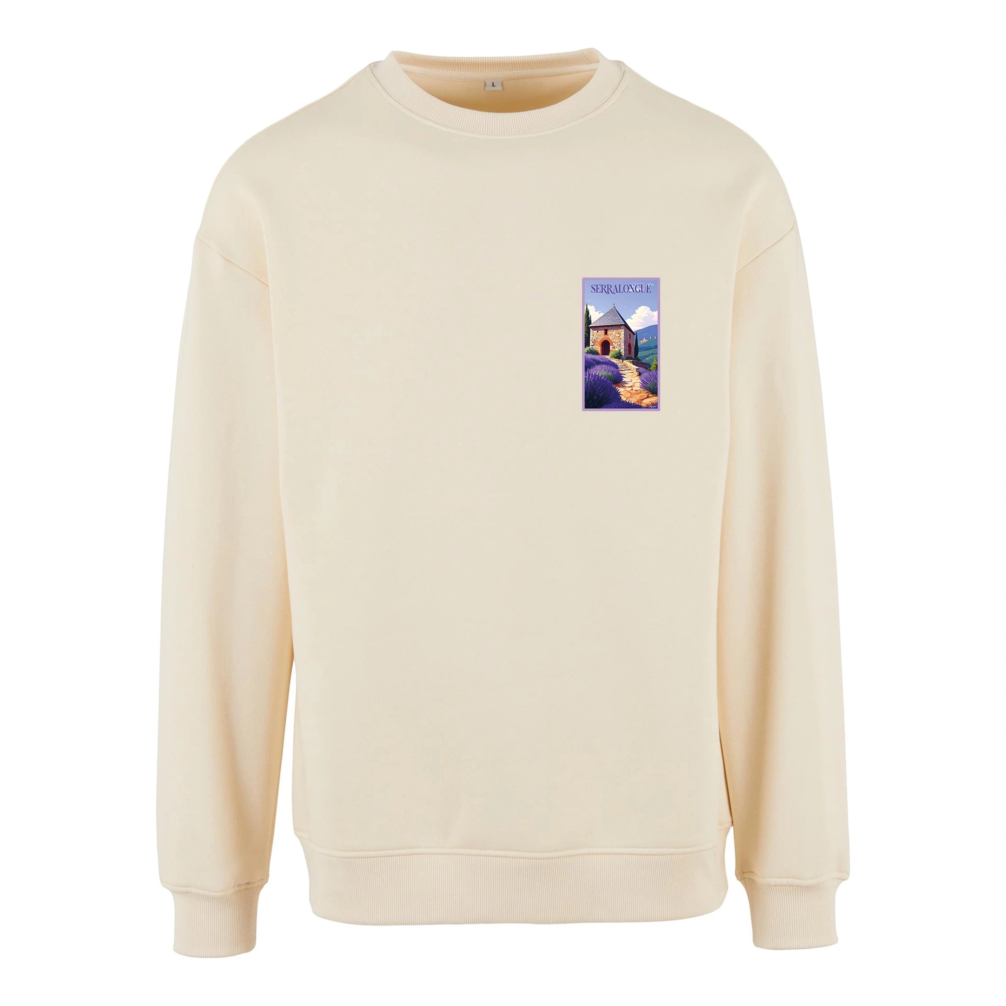 Sweat-shirt rétro Serralongue - Illustration vintage village de montagne et Conjurador Agapit