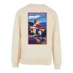 Sweat-shirt rétro Bouleternère - Illustration vintage village fortifié et donjon médiéval Agapit