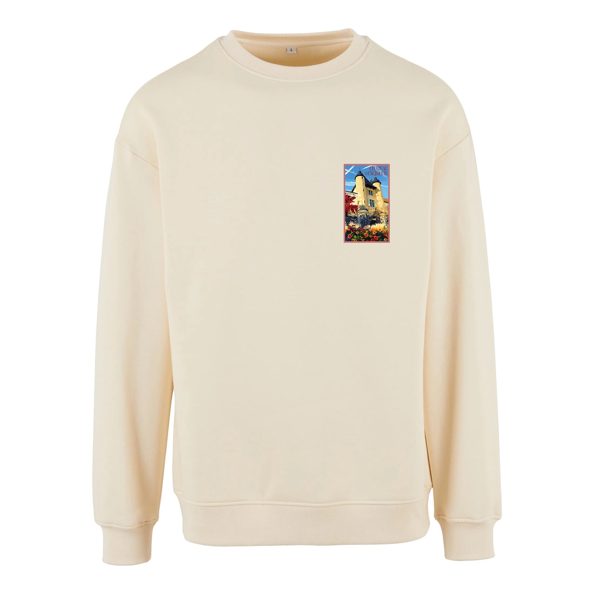 Sweat-shirt rétro Château d'Excideuil - Illustration vintage forteresse médiévale et double donjon Agapit