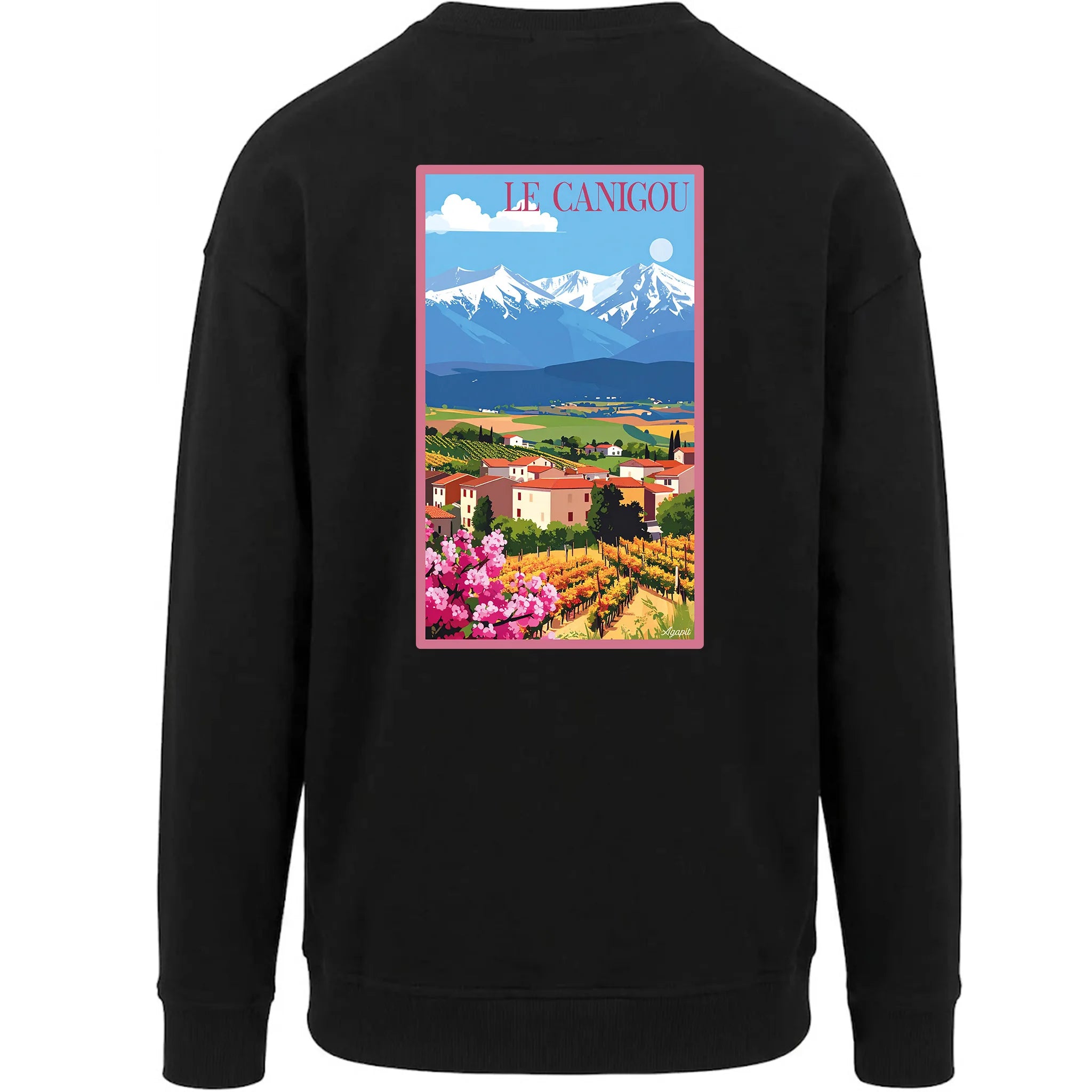 Sweat-shirt vintage Le Canigou - Illustration montagne sacrée des Pyrénées-Orientales Agapit
