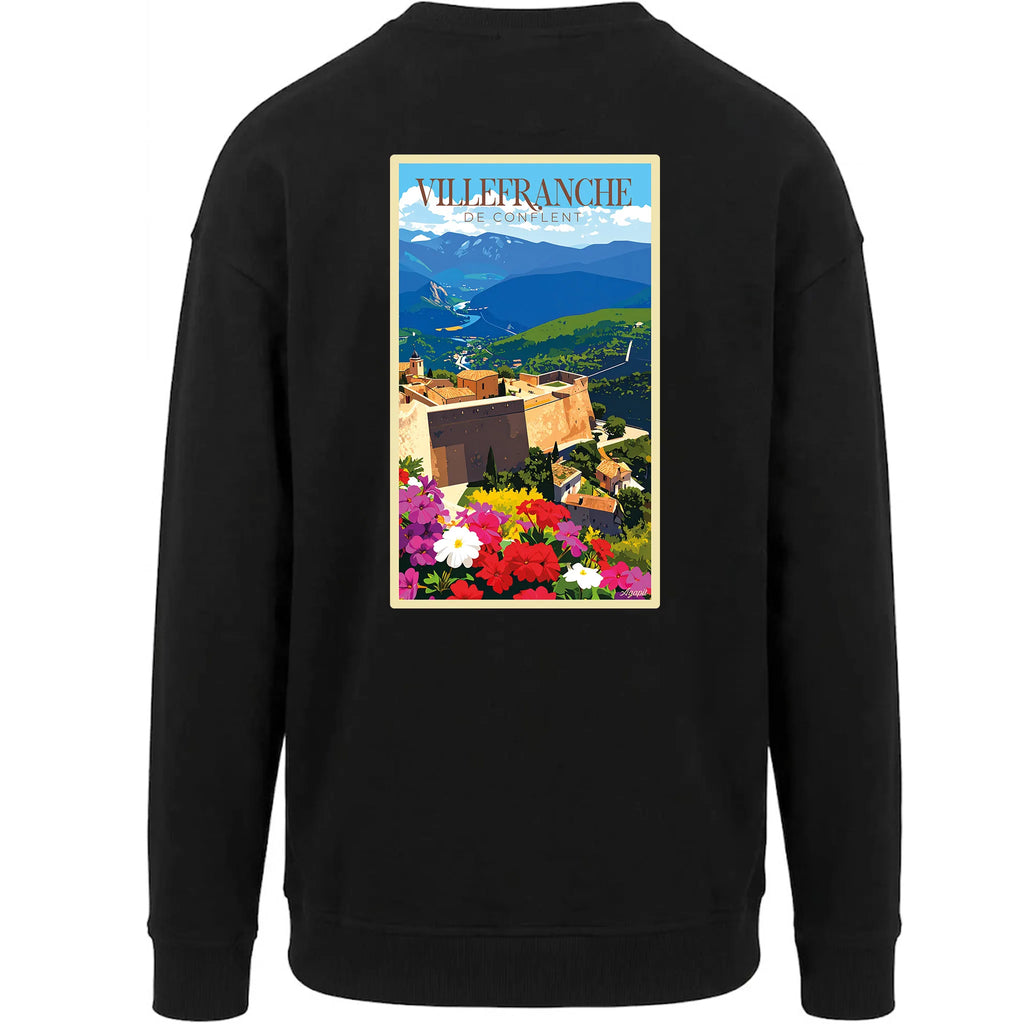 Sweat-shirt rétro Villefranche-de-Conflent - Illustration vintage remparts Vauban UNESCO Agapit