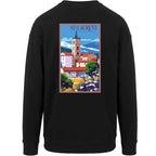 Sweat-shirt rétro Saint-Laurent-de-Cerdans - Illustration vintage cité de l'espadrille et tissage catalan Agapit