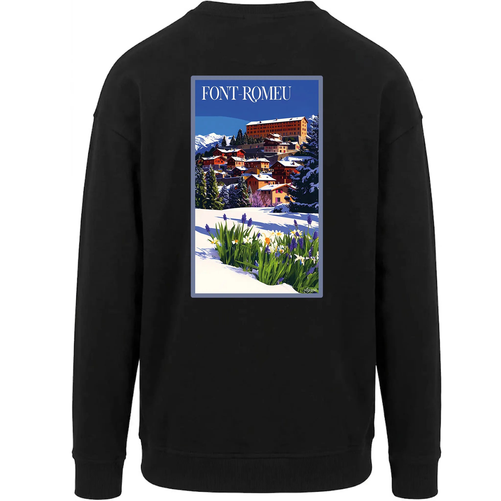 Sweat-shirt rétro Font-Romeu - Illustration vintage station de ski et paysages de montagne Agapit