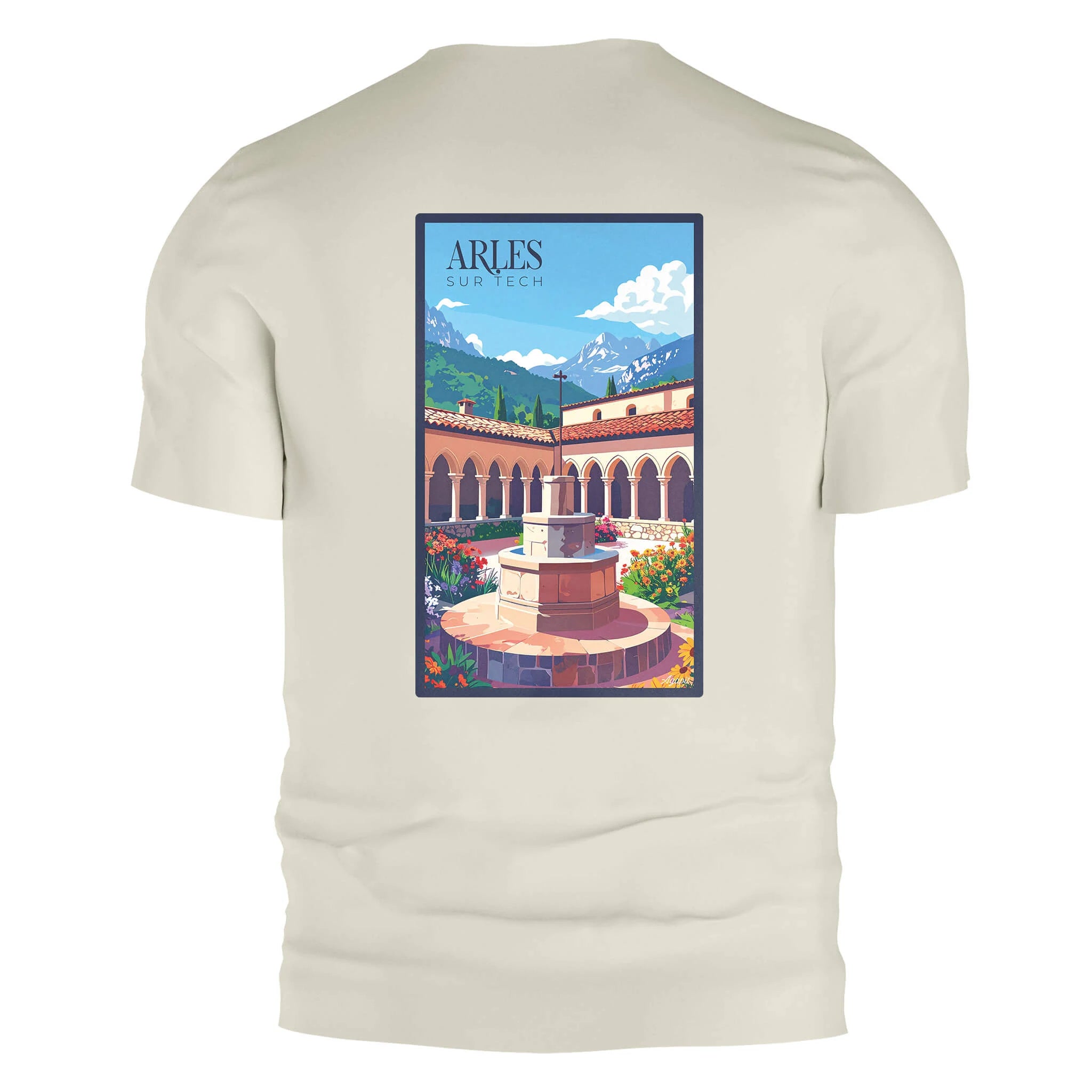 T-shirt Agapit Arles-sur-Tech coloris blanc vue dos - Artwear Pyrénées-Orientales