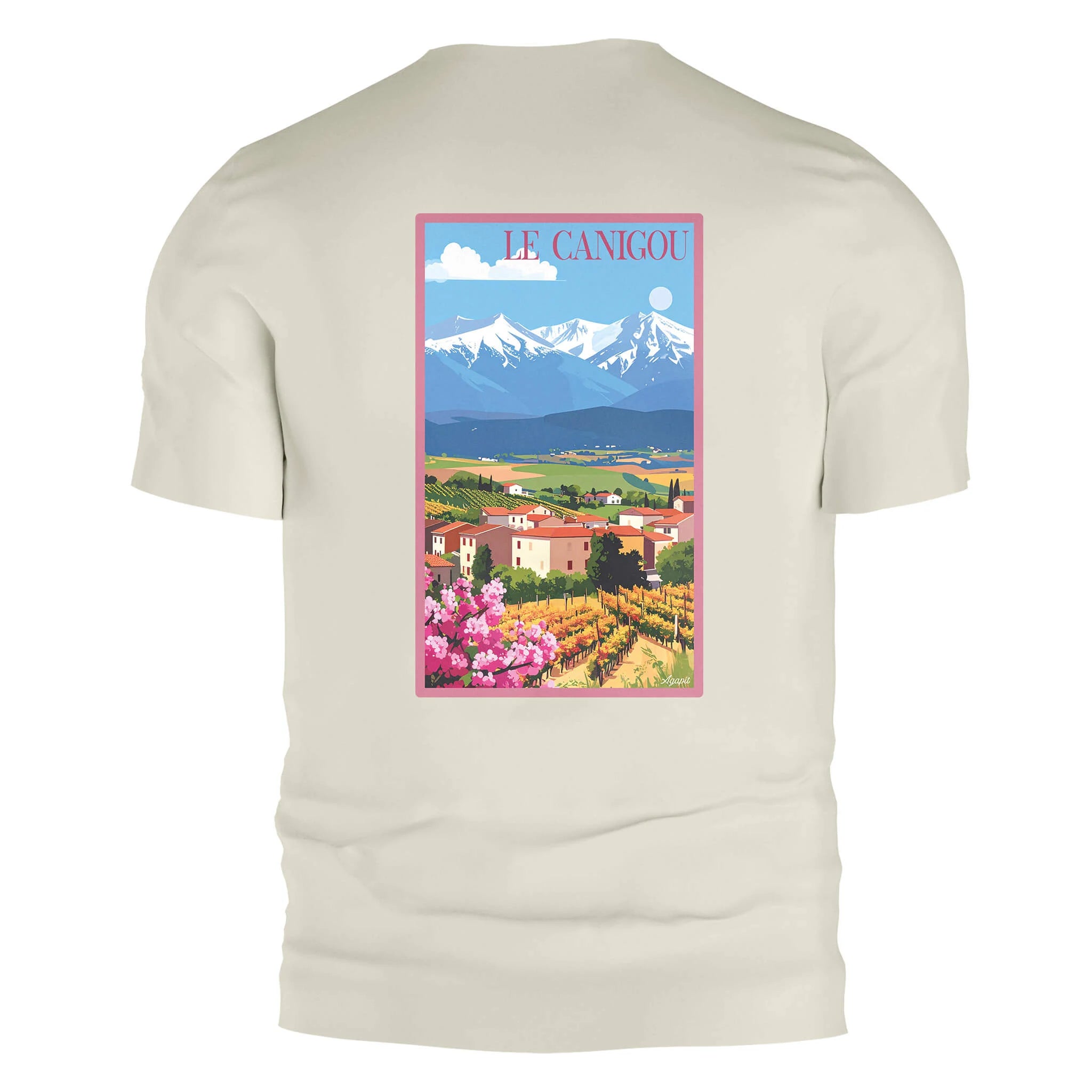 T-shirt Agapit Canigou coloris blanc vue dos - Artwear Pyrénées-Orientales