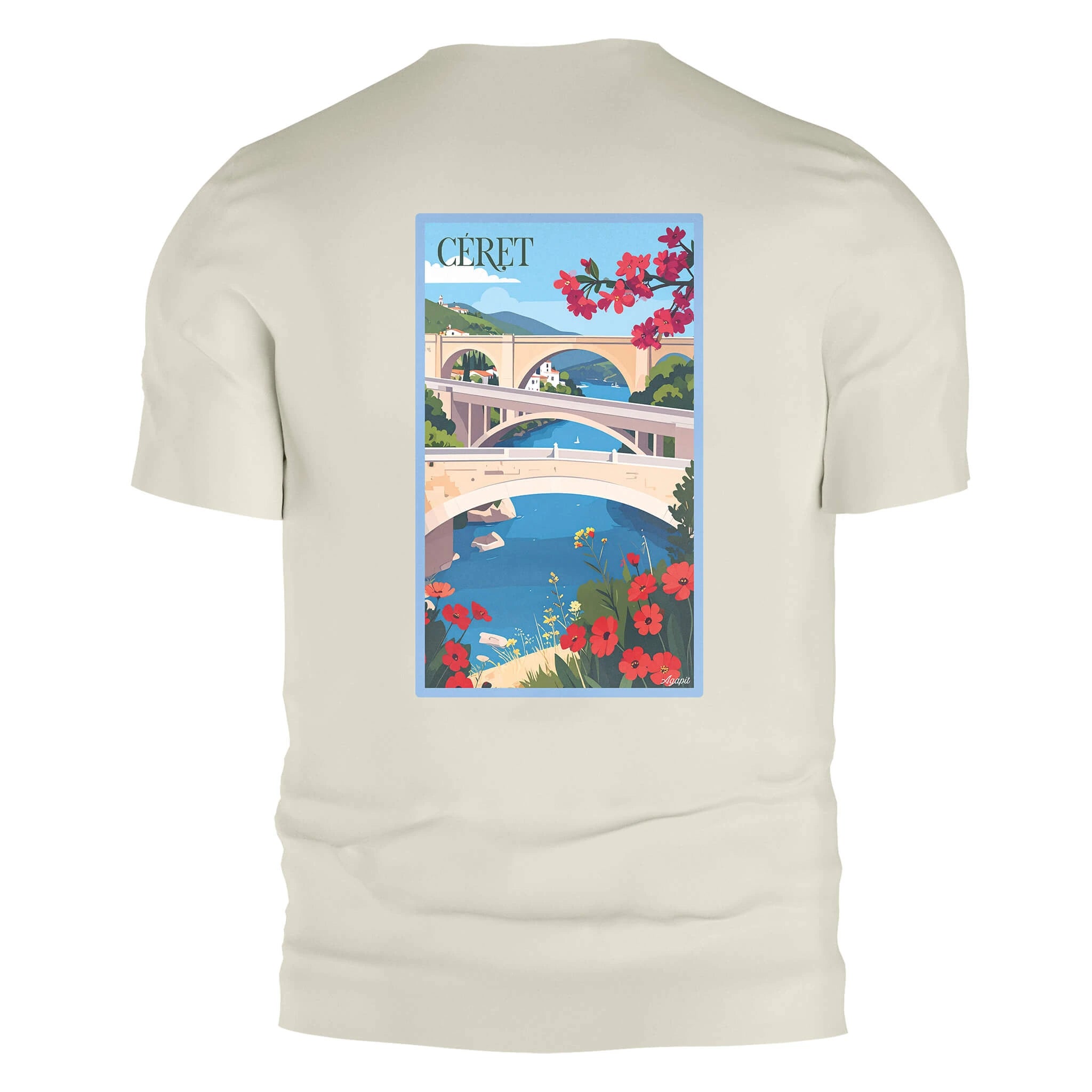 T-shirt Agapit Céret coloris blanc vue dos - Artwear Pyrénées-Orientales