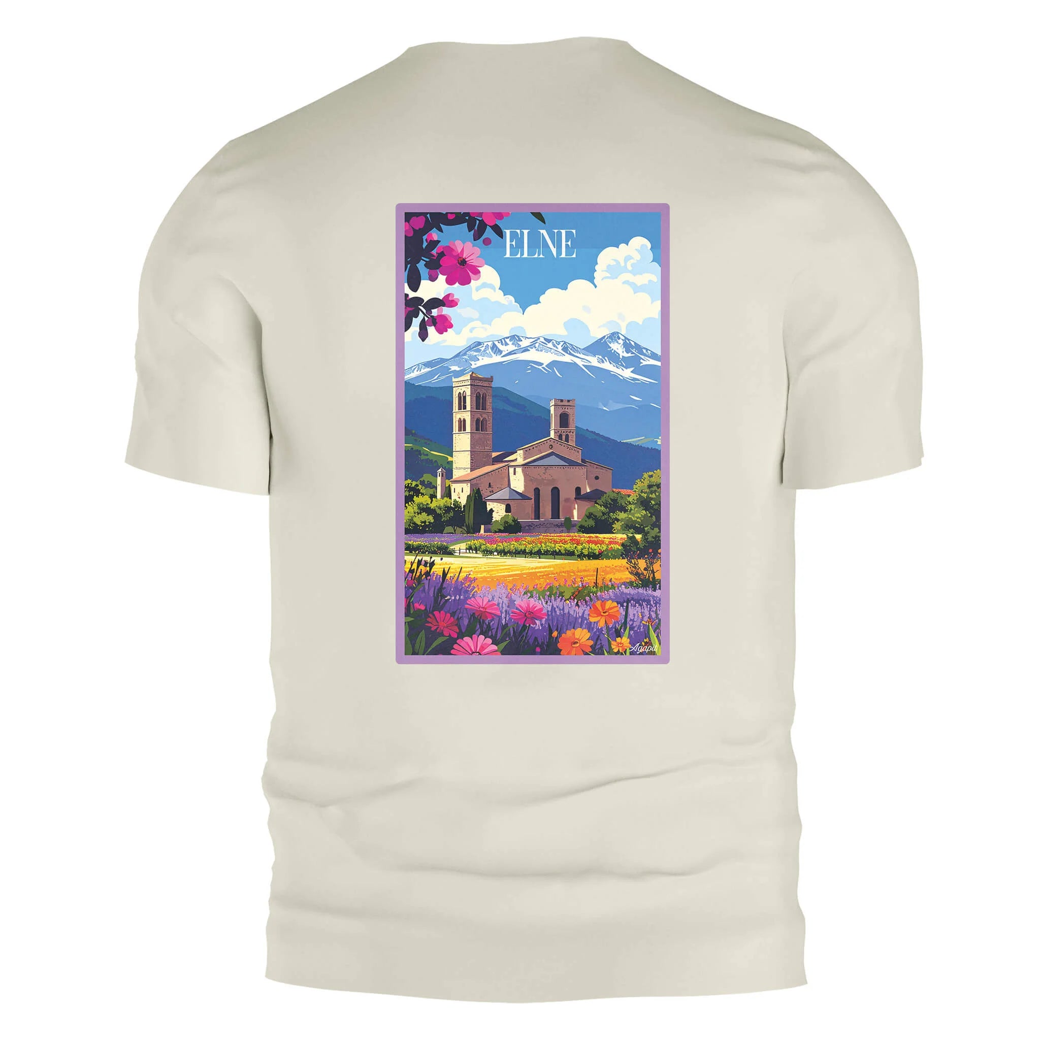 T-shirt Agapit Elne coloris blanc vue dos - Artwear Pyrénées-Orientales