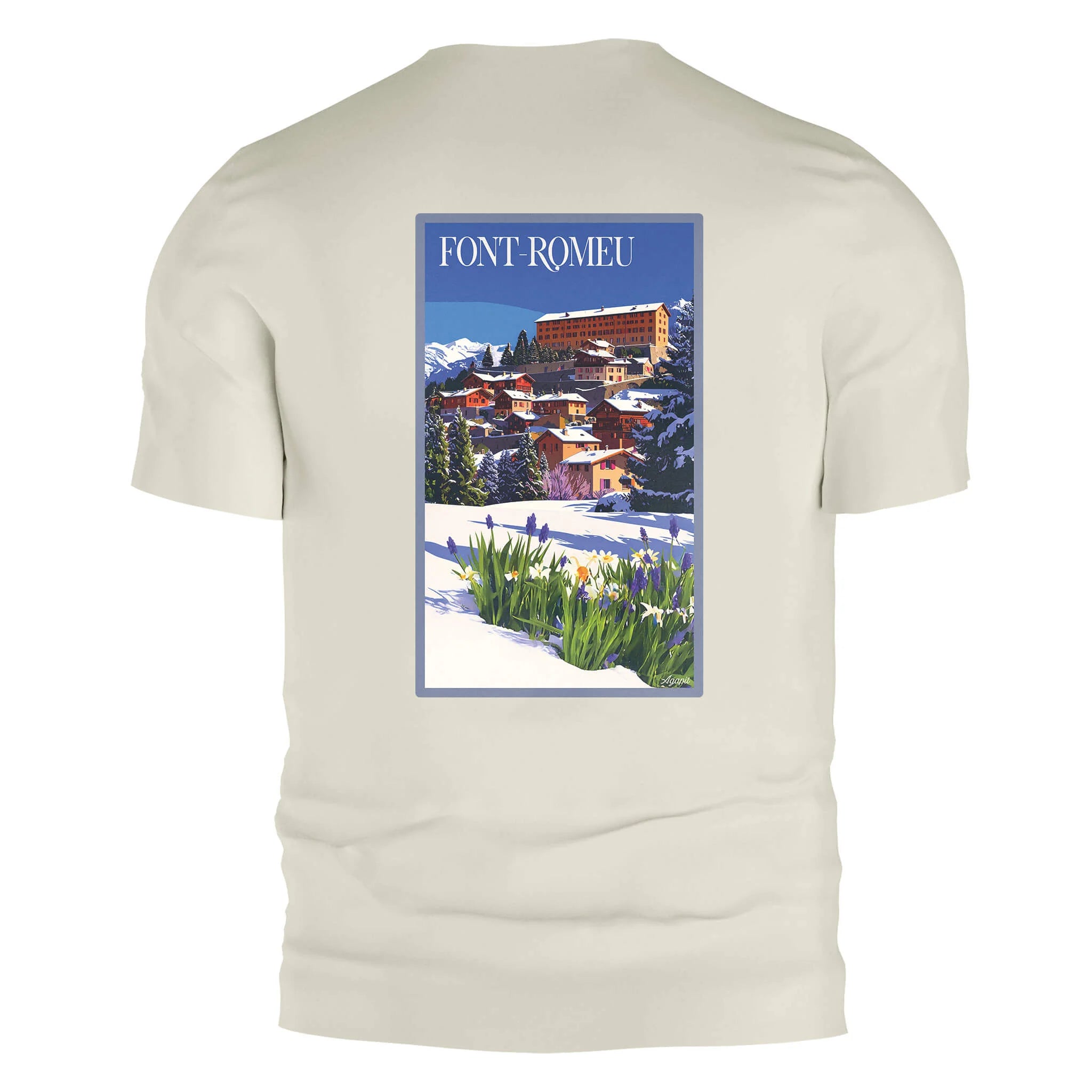 T-shirt Agapit Font-Romeu coloris blanc vue dos - Artwear Pyrénées-Orientales