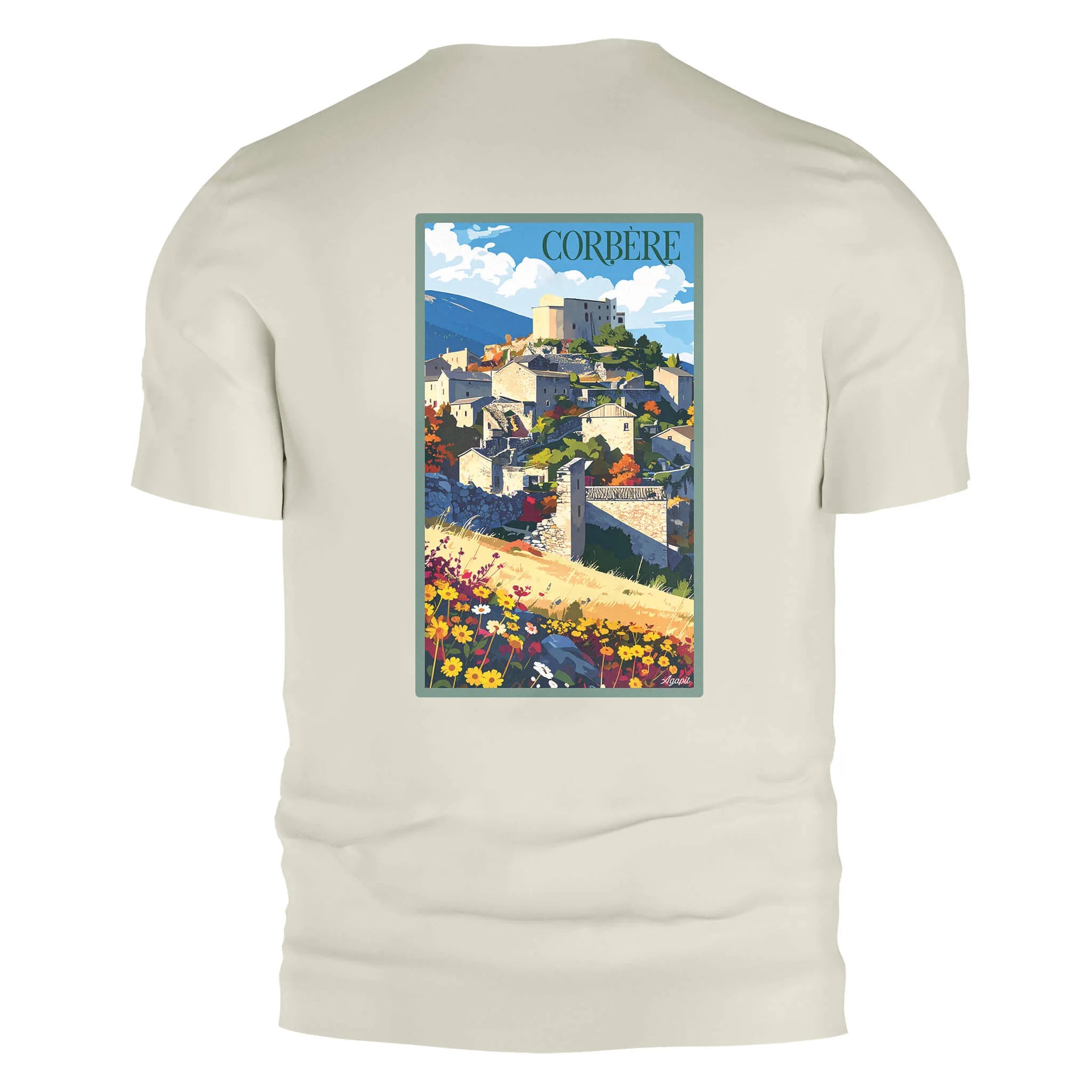 T-shirt Agapit Corbère coloris blanc vue dos - Artwear Pyrénées-Orientales
