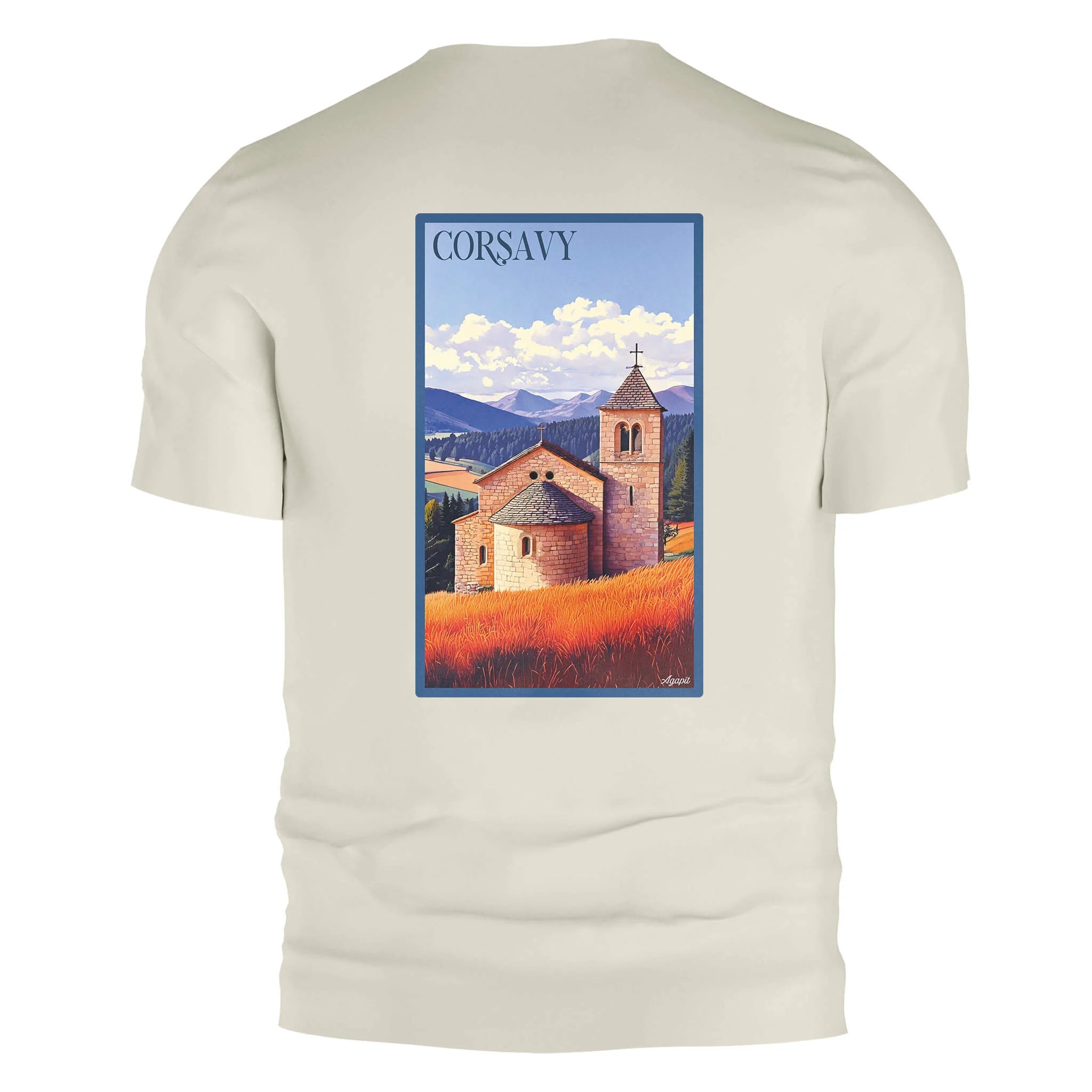 T-shirt Agapit Corsavy coloris blanc vue dos - Artwear Pyrénées-Orientales