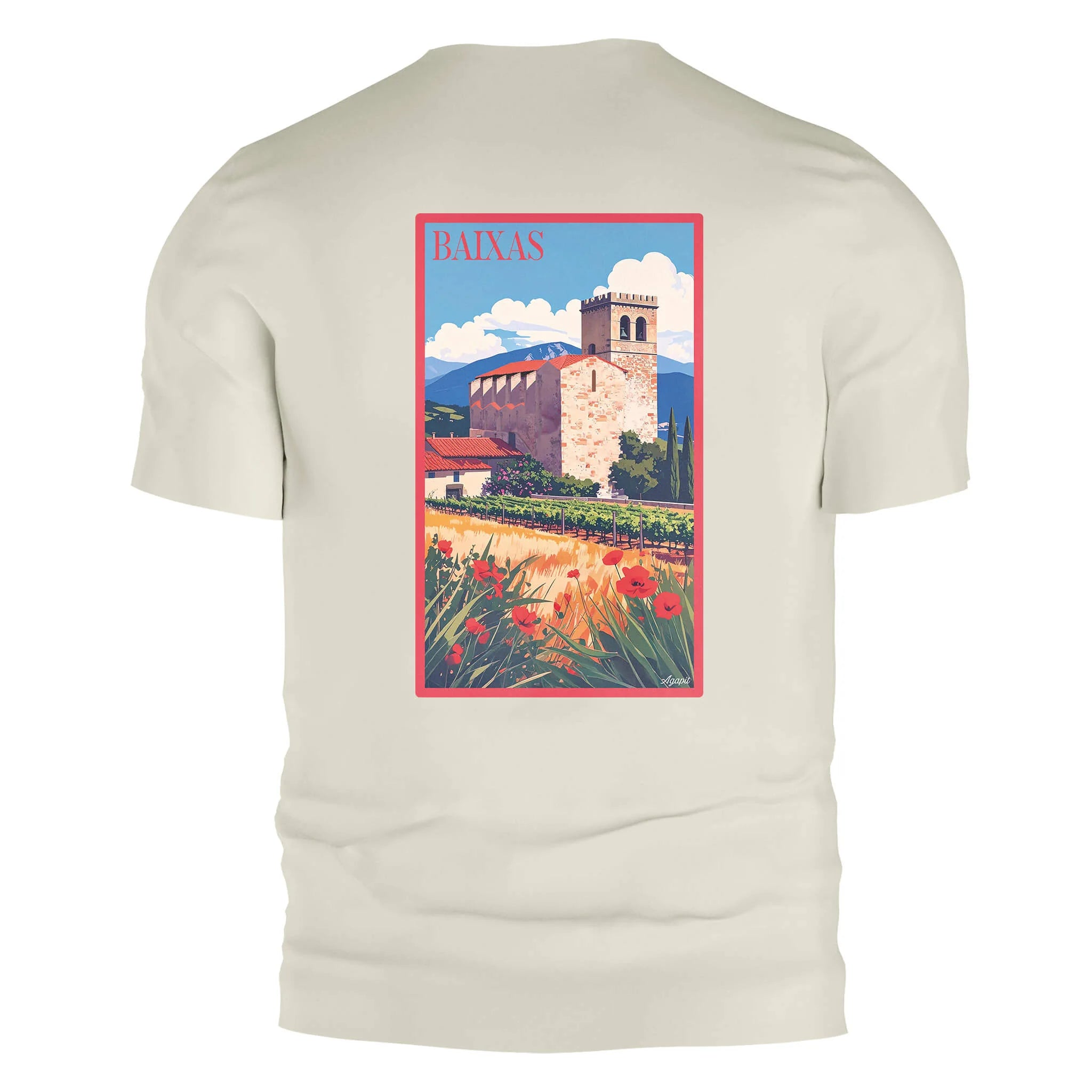 T-shirt Agapit Baixas coloris blanc vue dos - Artwear Pyrénées-Orientales