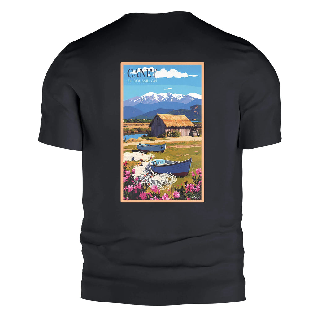 T-shirt Agapit Canet-en-Roussillon coloris noir vue dos - Artwear Pyrénées-Orientales