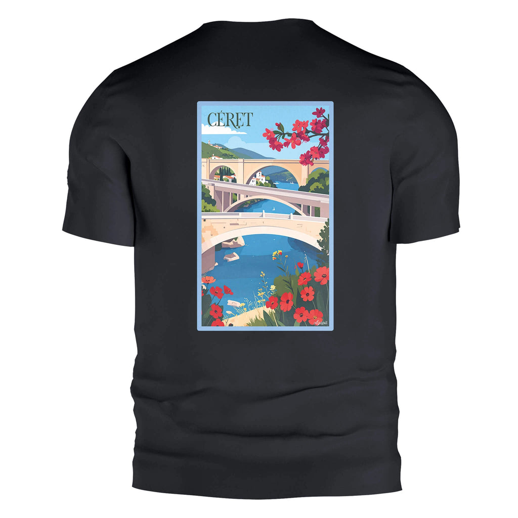 T-shirt Agapit Céret coloris noir vue dos - Artwear Pyrénées-Orientales