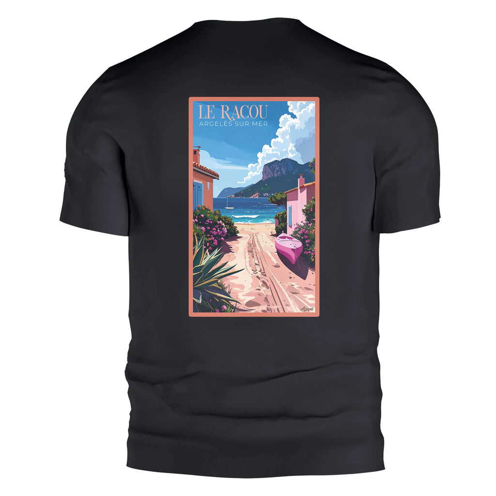 T-shirt Agapit Le Racou coloris noir vue dos - Artwear Pyrénées-Orientales