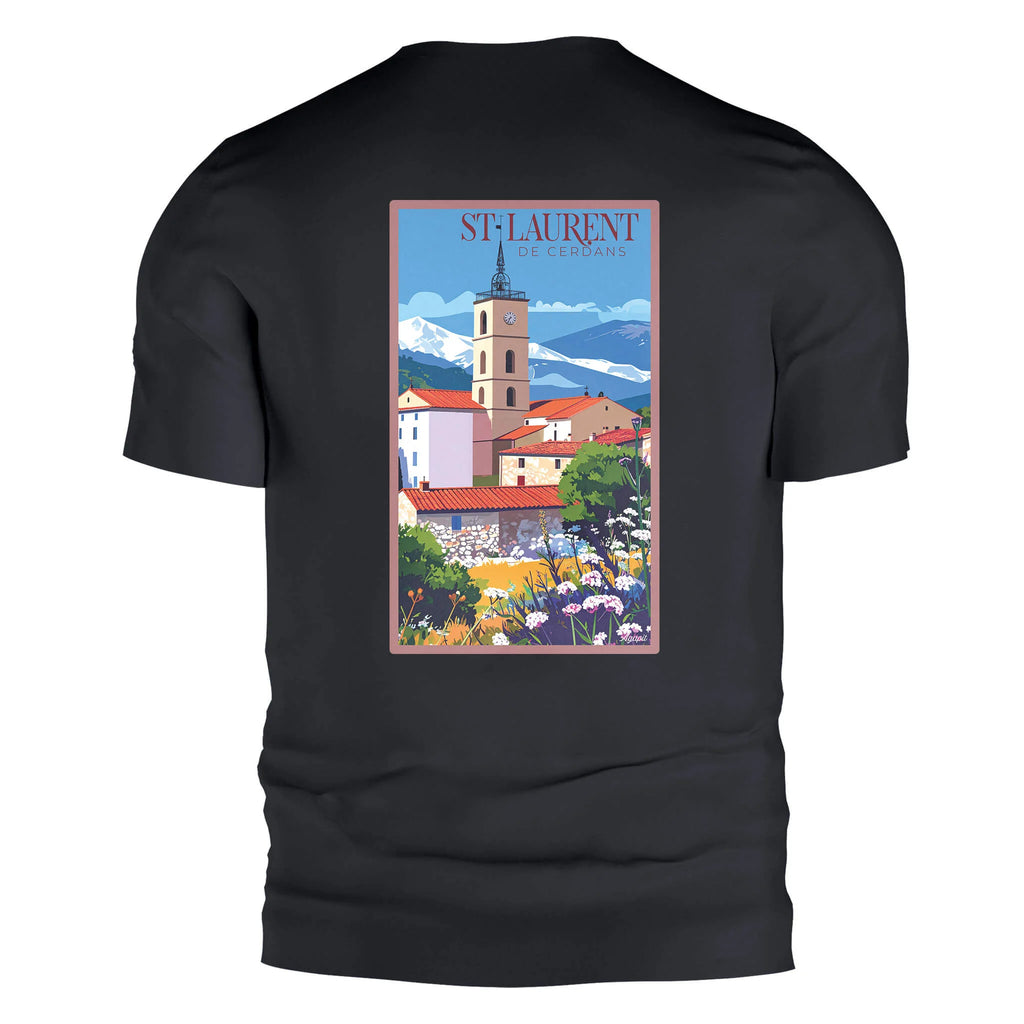 T-shirt Agapit Saint-Laurent-de-Cerdans coloris noir vue dos - Artwear Pyrénées-Orientales