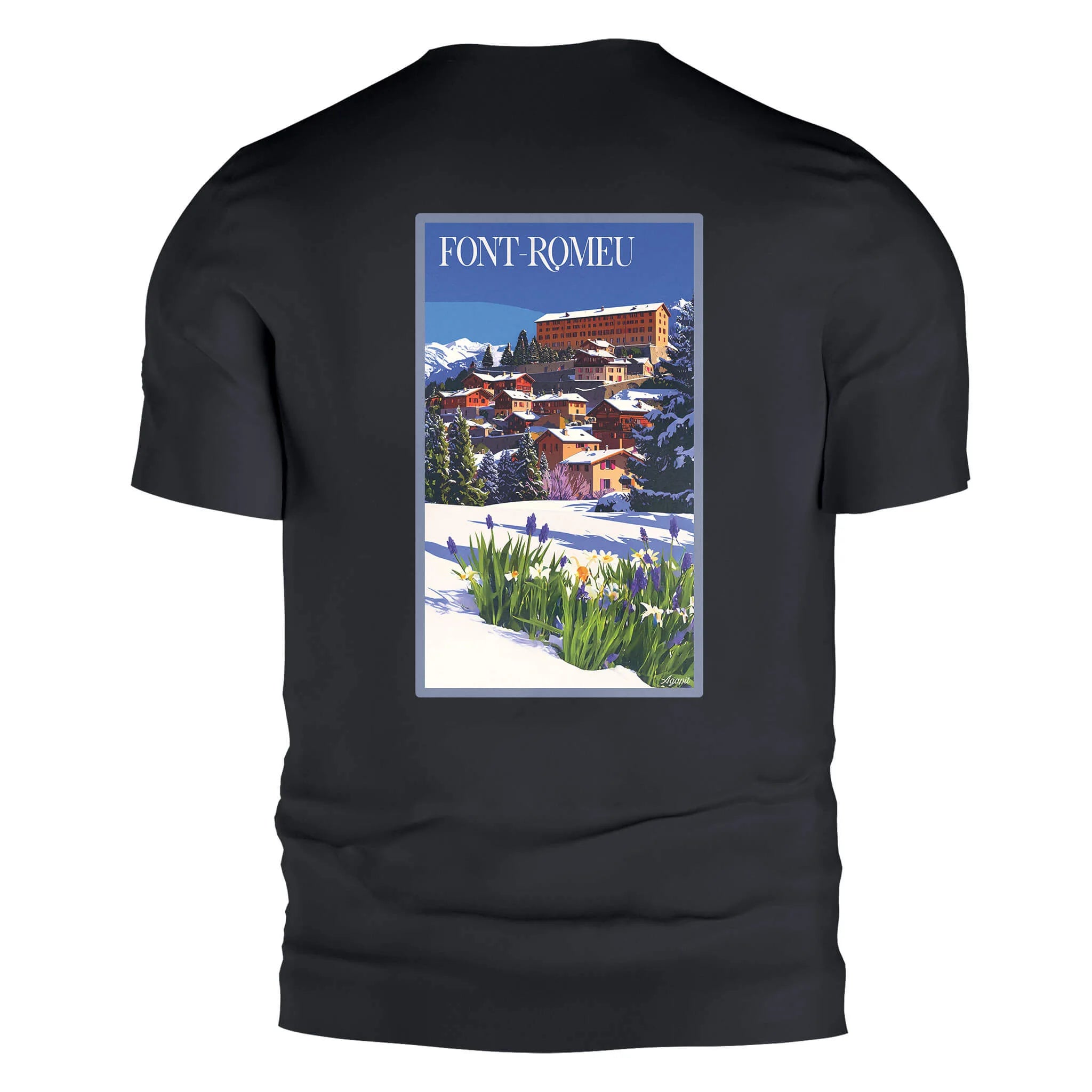 T-shirt Agapit Font-Romeu coloris noir vue dos - Artwear Pyrénées-Orientales
