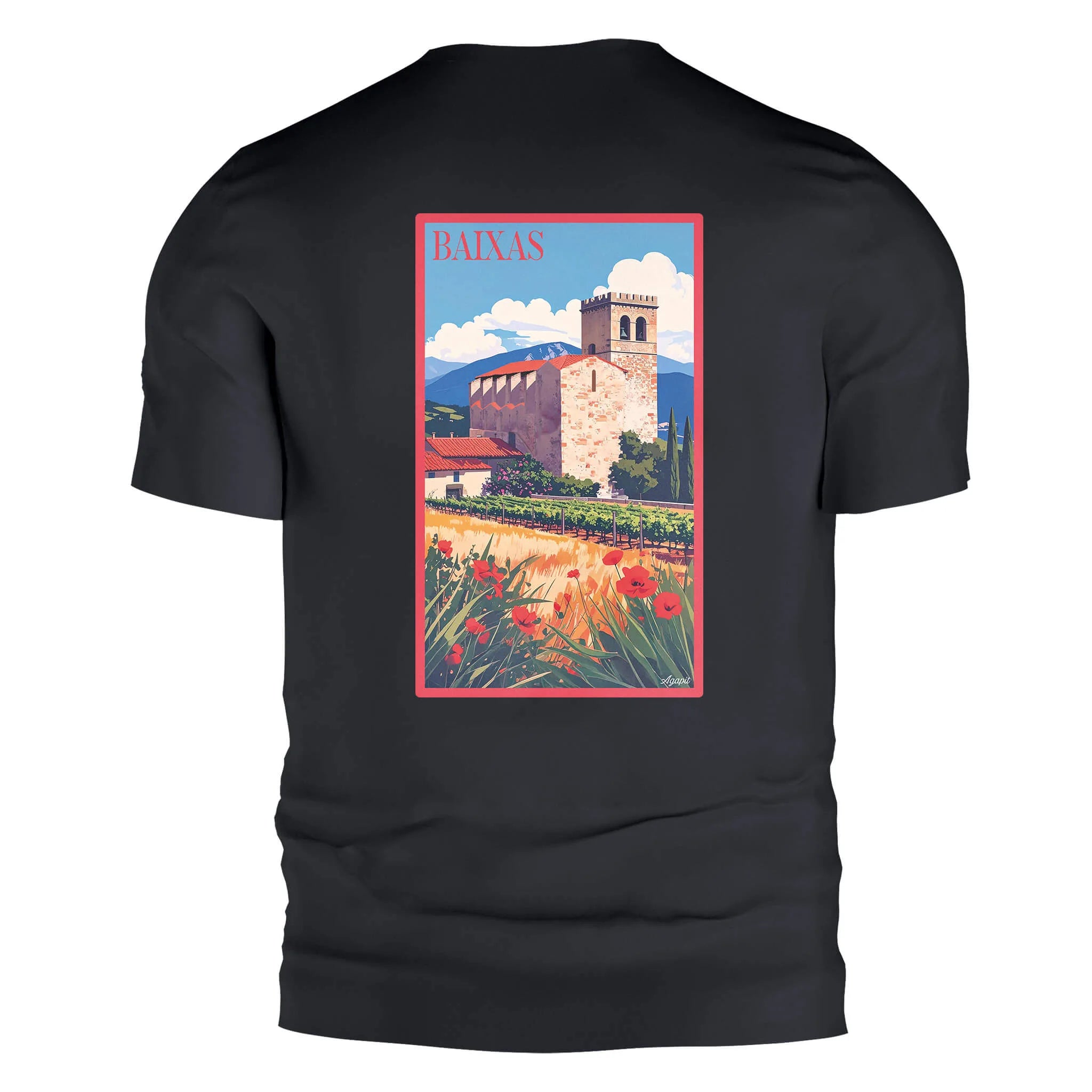 T-shirt Agapit Baixas coloris noir vue dos - Artwear Pyrénées-Orientales