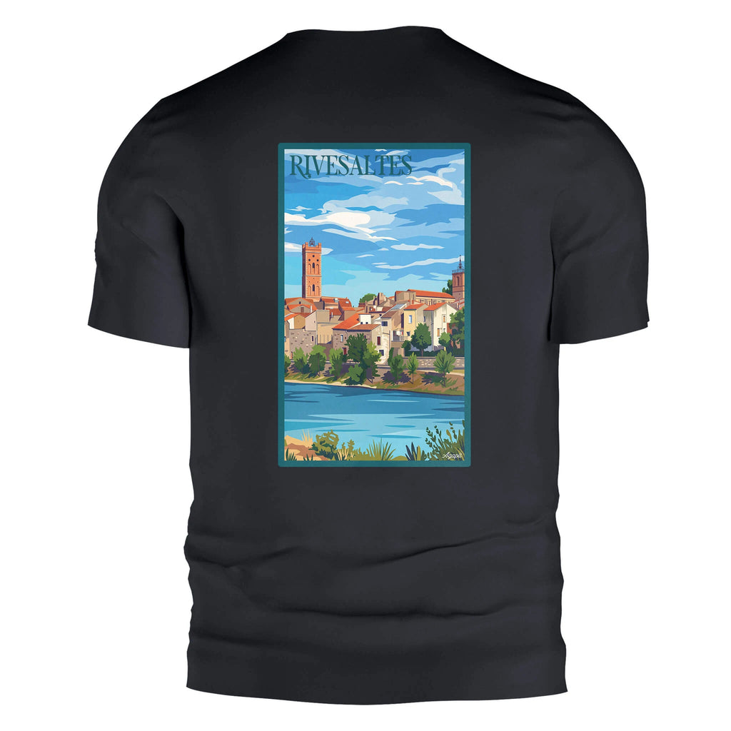T-shirt Agapit Rivesaltes coloris noir vue dos - Artwear Pyrénées-Orientales
